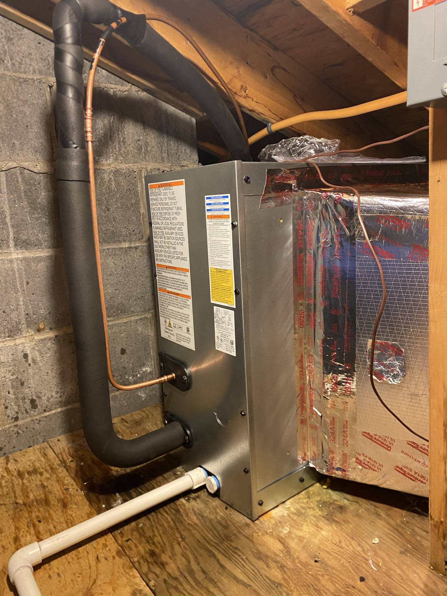Amana A/C coil and condenser installation 
