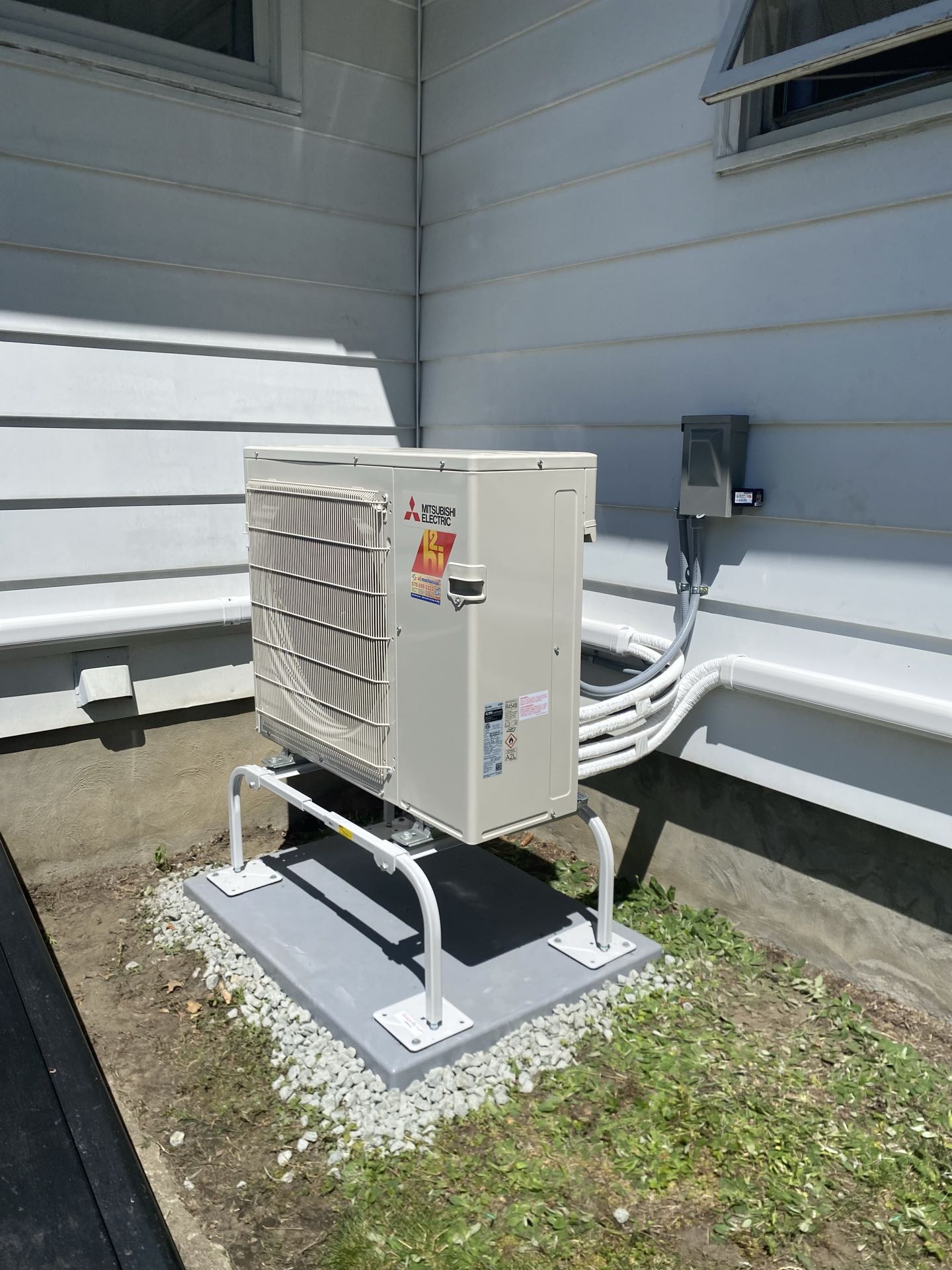 New installation of Mitsubishi electric hyper heat 2 zone ductless for a very satisfied customer 