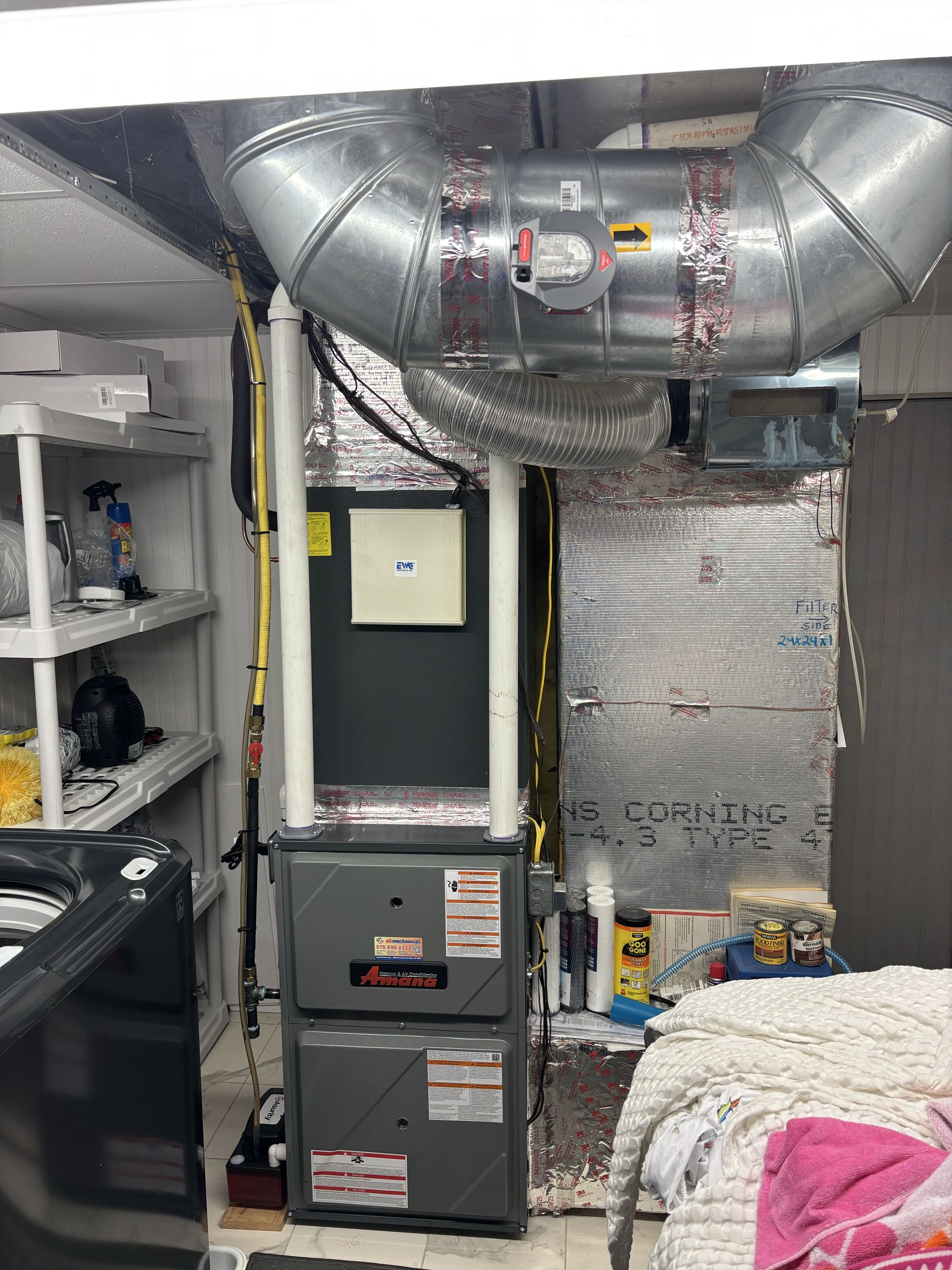 Amana heating and air conditioning furnace and ac install. 