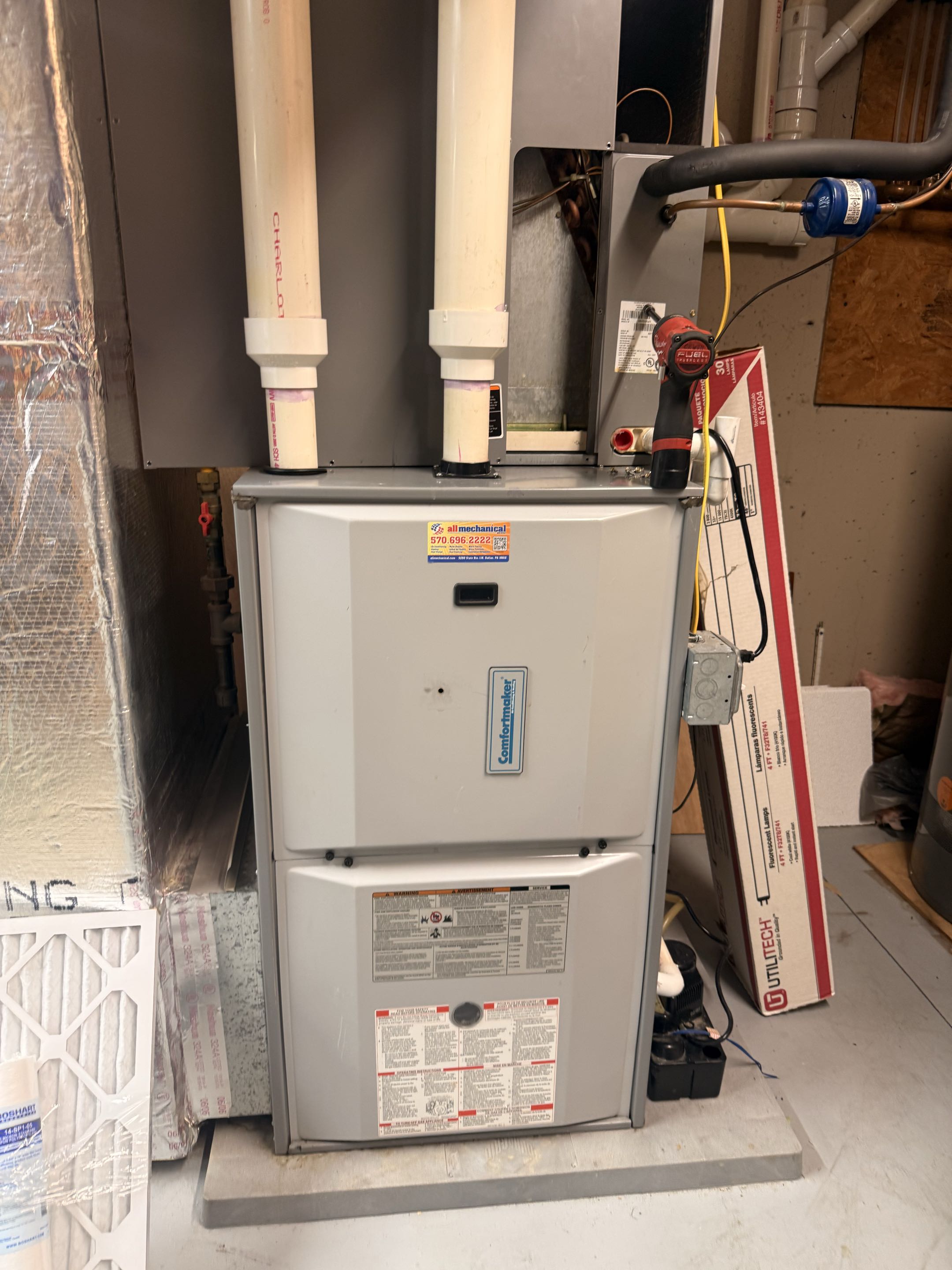 Routine maintenance on ComfortMaker AC System