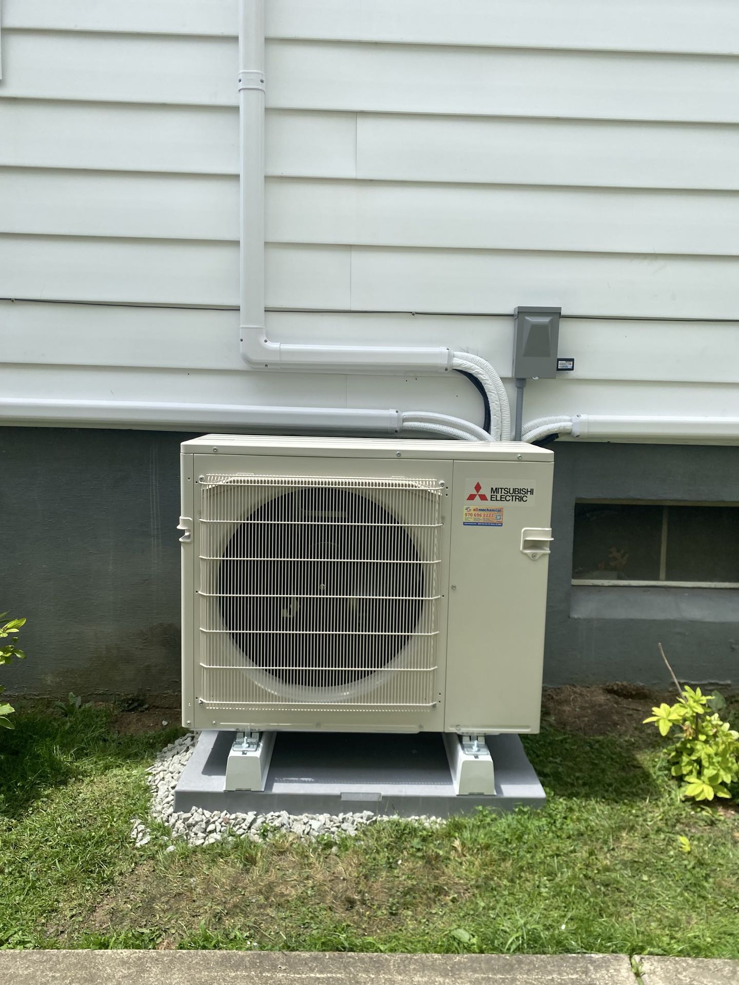 Mitsubishi electric 3 zone ductless heat pump installation 