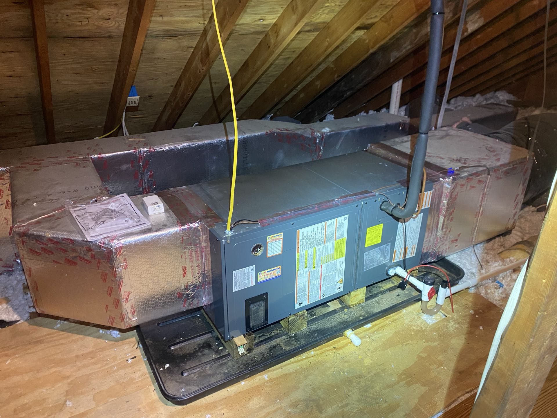 Amana air handler attic A/C replacement 