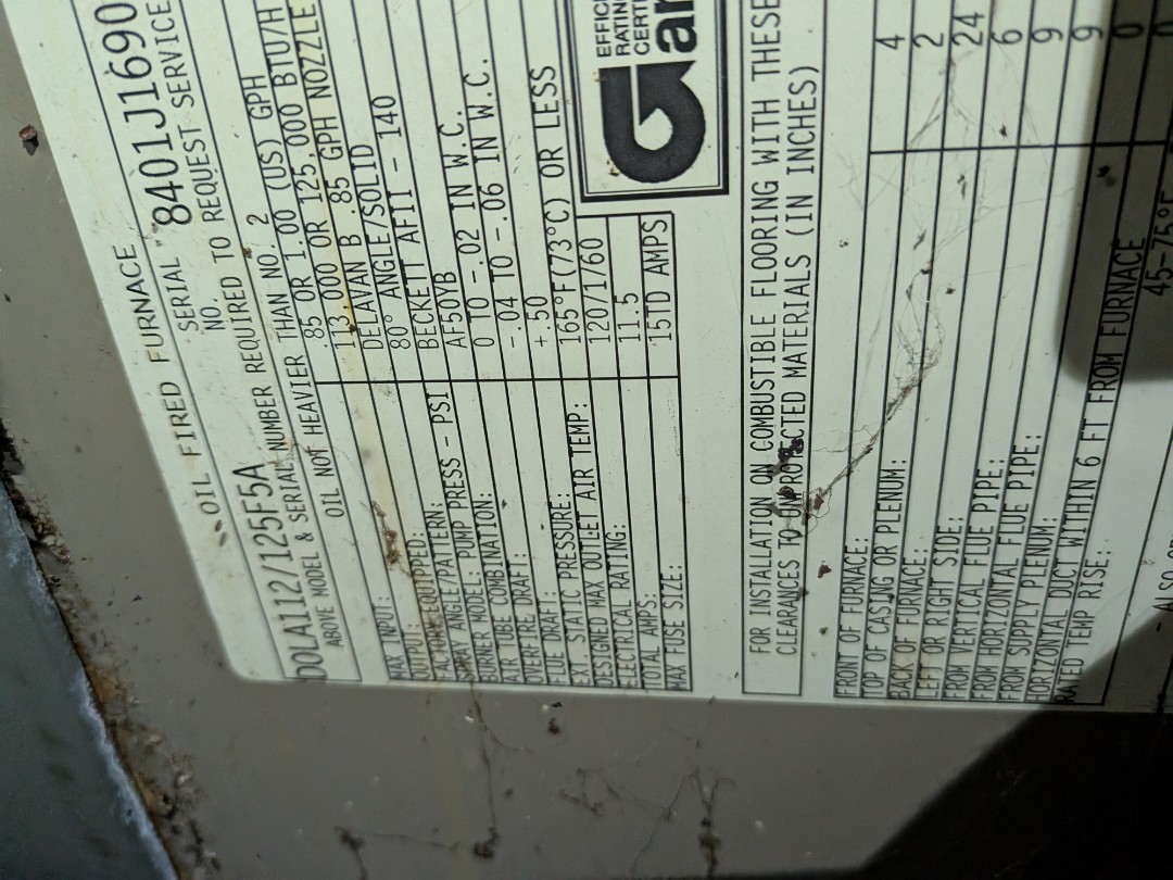 heating service- repair of oil furnace 