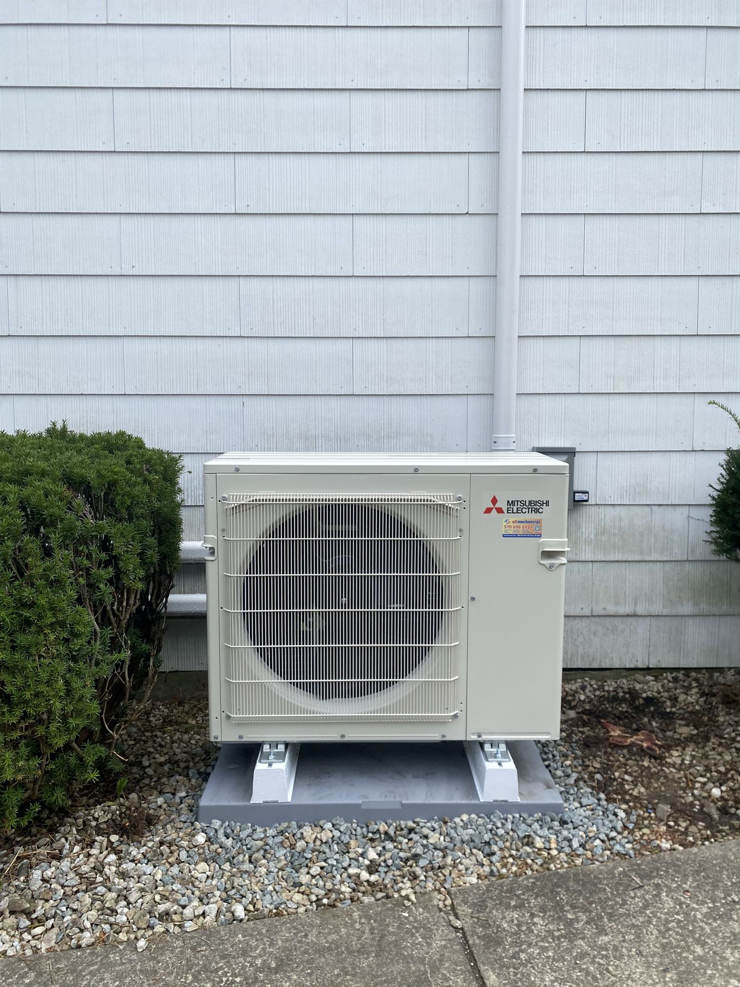 Mitsubishi electric 3 zone ductless heat pump installation 