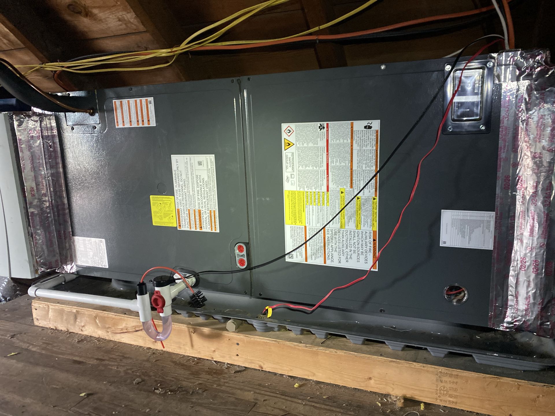 Amana s-series heat pump and atticair handler installation 