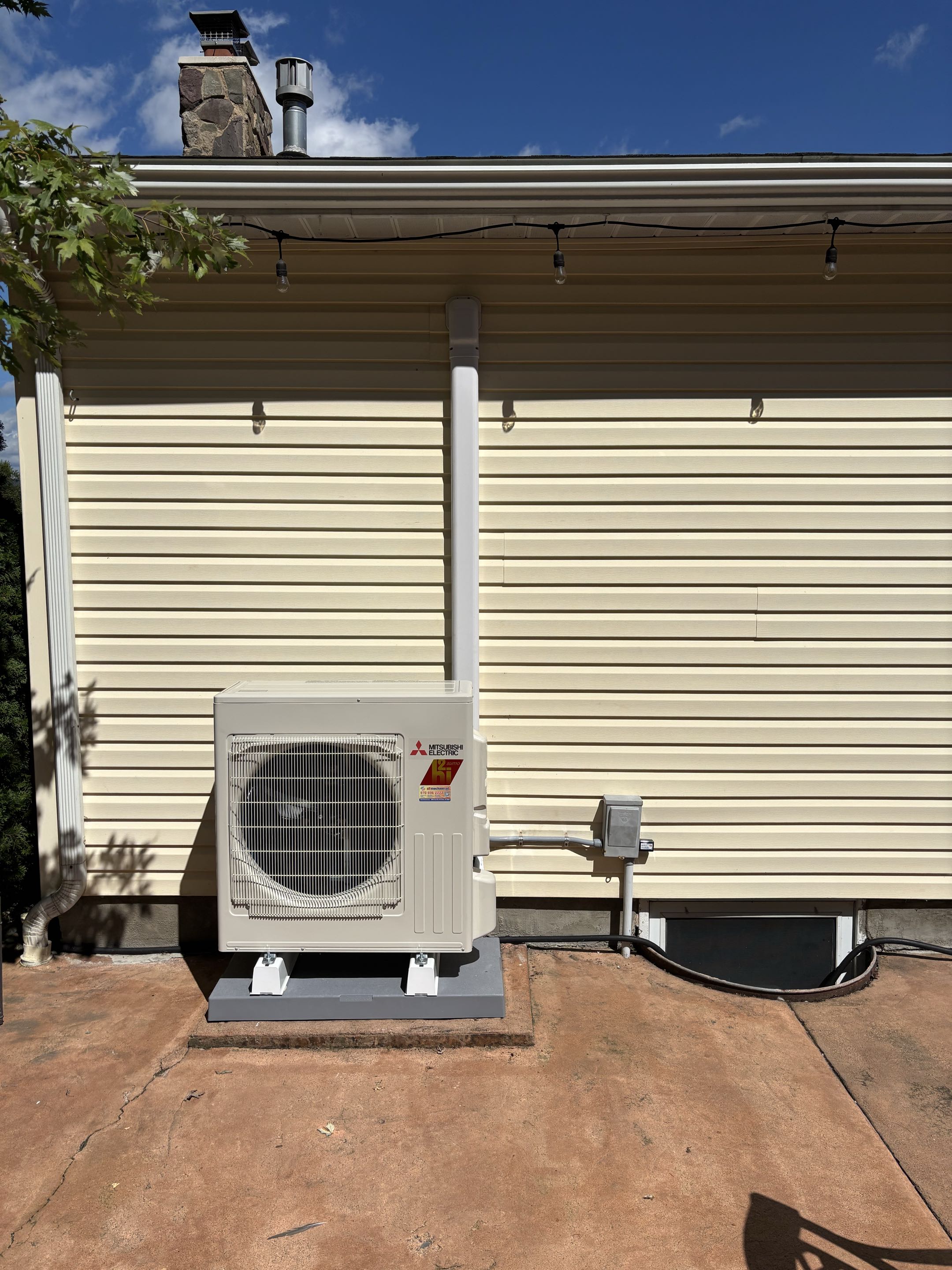 Mitsubishi Electric single zone ductless install. 