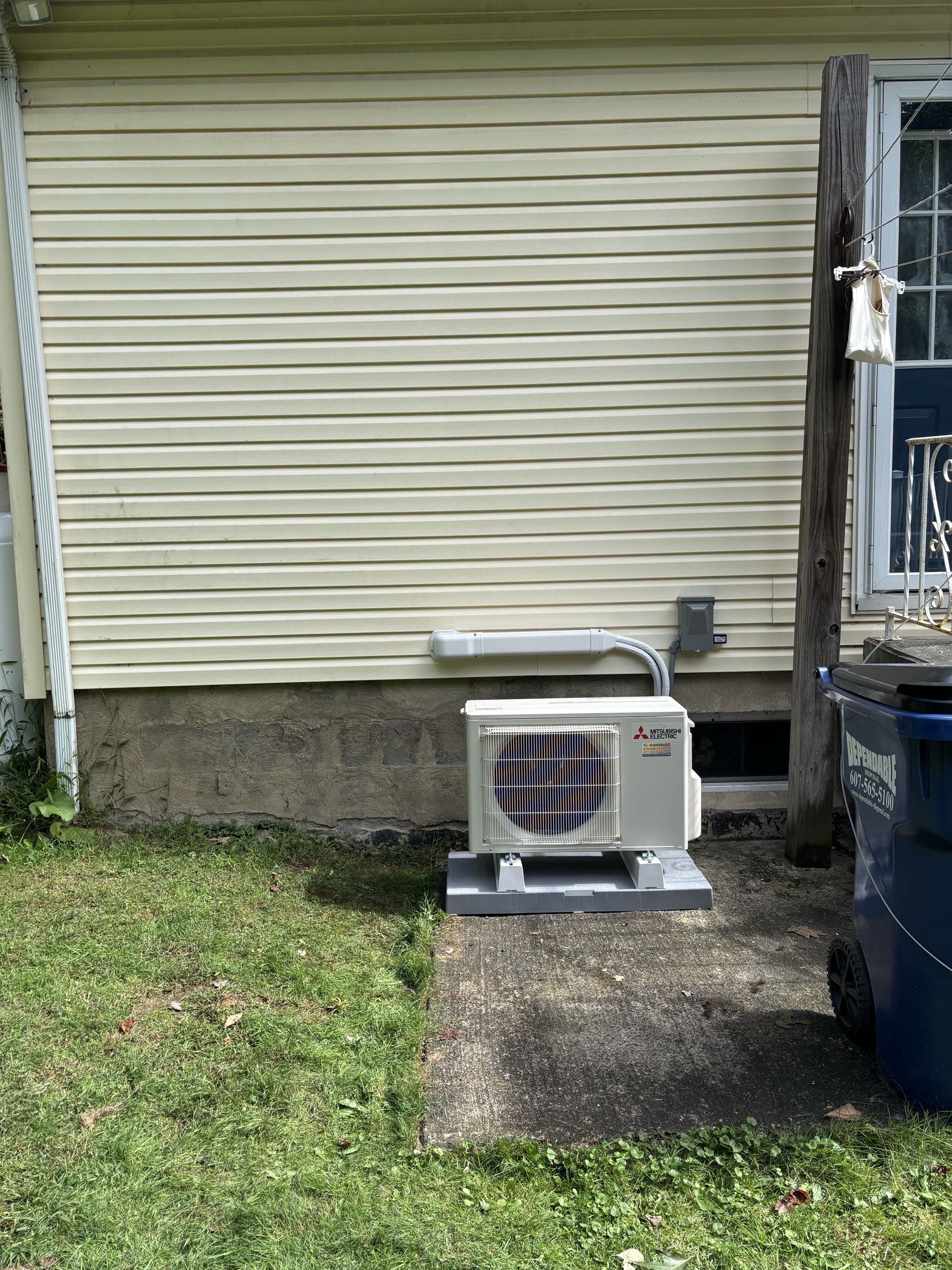 Mitsubishi Electric single zone ductless install. 