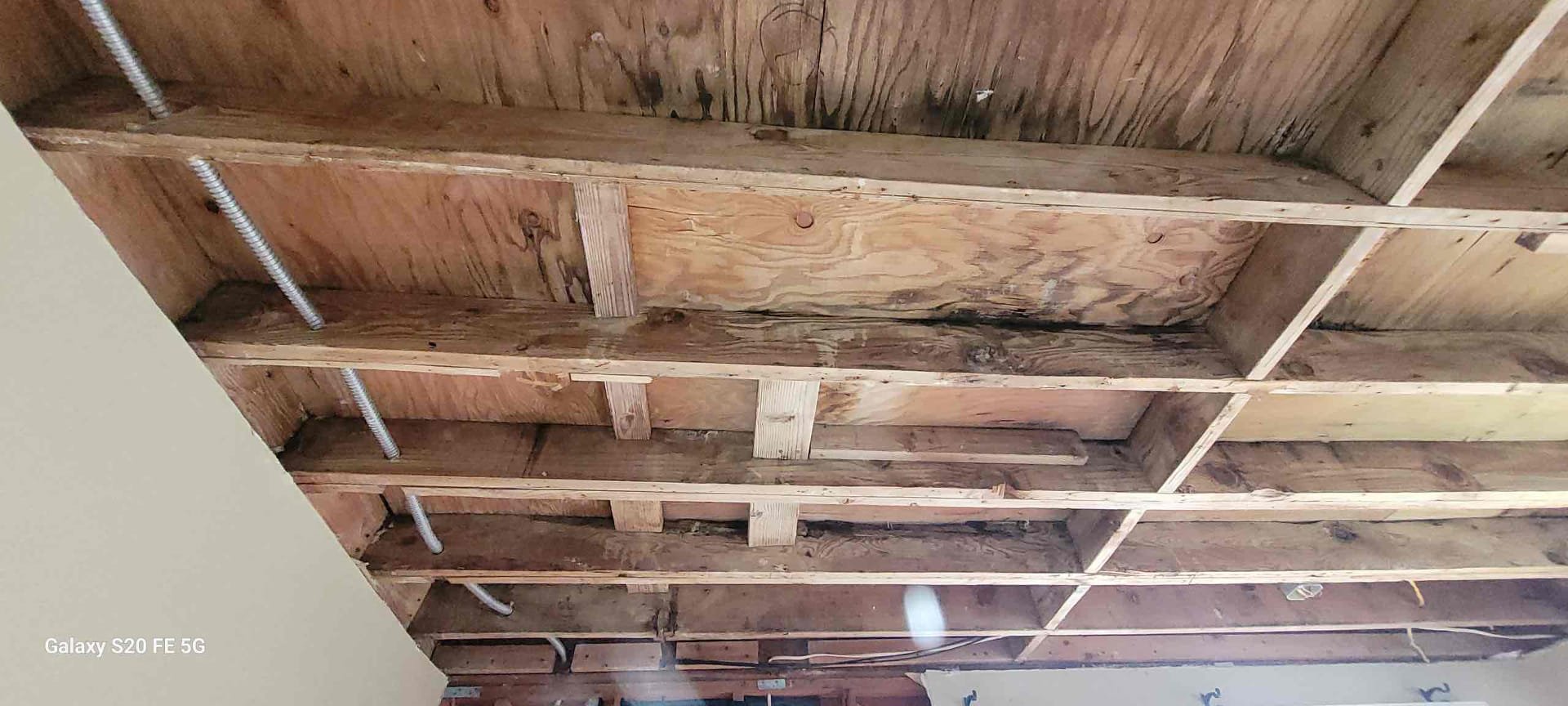 Customer has had an active roof leak leading to severe water damage and mold growth occurring to ceiling and walls upstairs. Strongly recommend performing proper mold mitigation to prevent further spreading of mold and contamination of home. Once mold mitigation is done we can inspect roof and provide estimate for replacement or repair of roof to avoid future leaks 