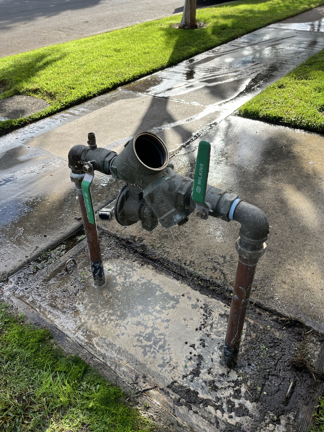 Customer complained of backflow leaking from bottom. Shut water off to building and proceeded to disassemble backflow. Upon inspection I found large amounts of debris in system which I believe was leading to the leaking. Flushed out backflow and removed debris as best as possible. Re assembled and turned water back on. Once water was turned back on I no longer saw any leaking from backflow  Customer complained of backflow leaking from bottom. Shut water off to building and proceeded to disassemble backflow. Upon inspection I found large amounts of debris in system which I believe was leading to the leaking. Flushed out backflow and removed debris as best as possible. Re assembled and turned water back on. Once water was turned back on I no longer saw any leaking from backflow