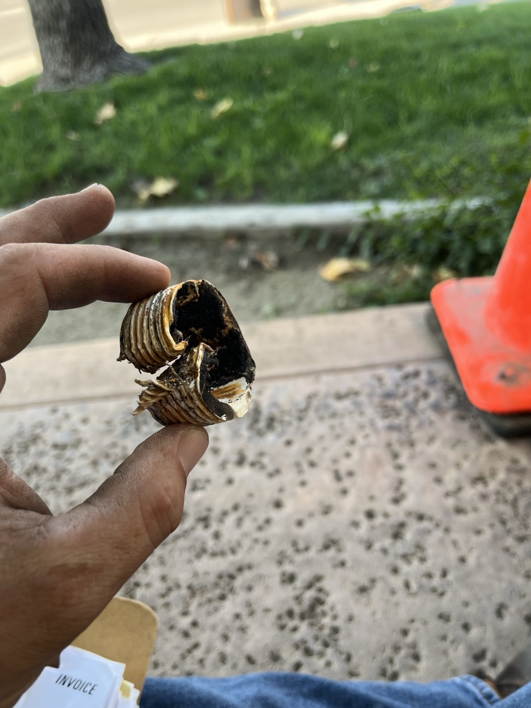 Customer has 1.5” water main where pvc connects to existing galvanized. Will need to dig up and further expose piping in order to repair.  