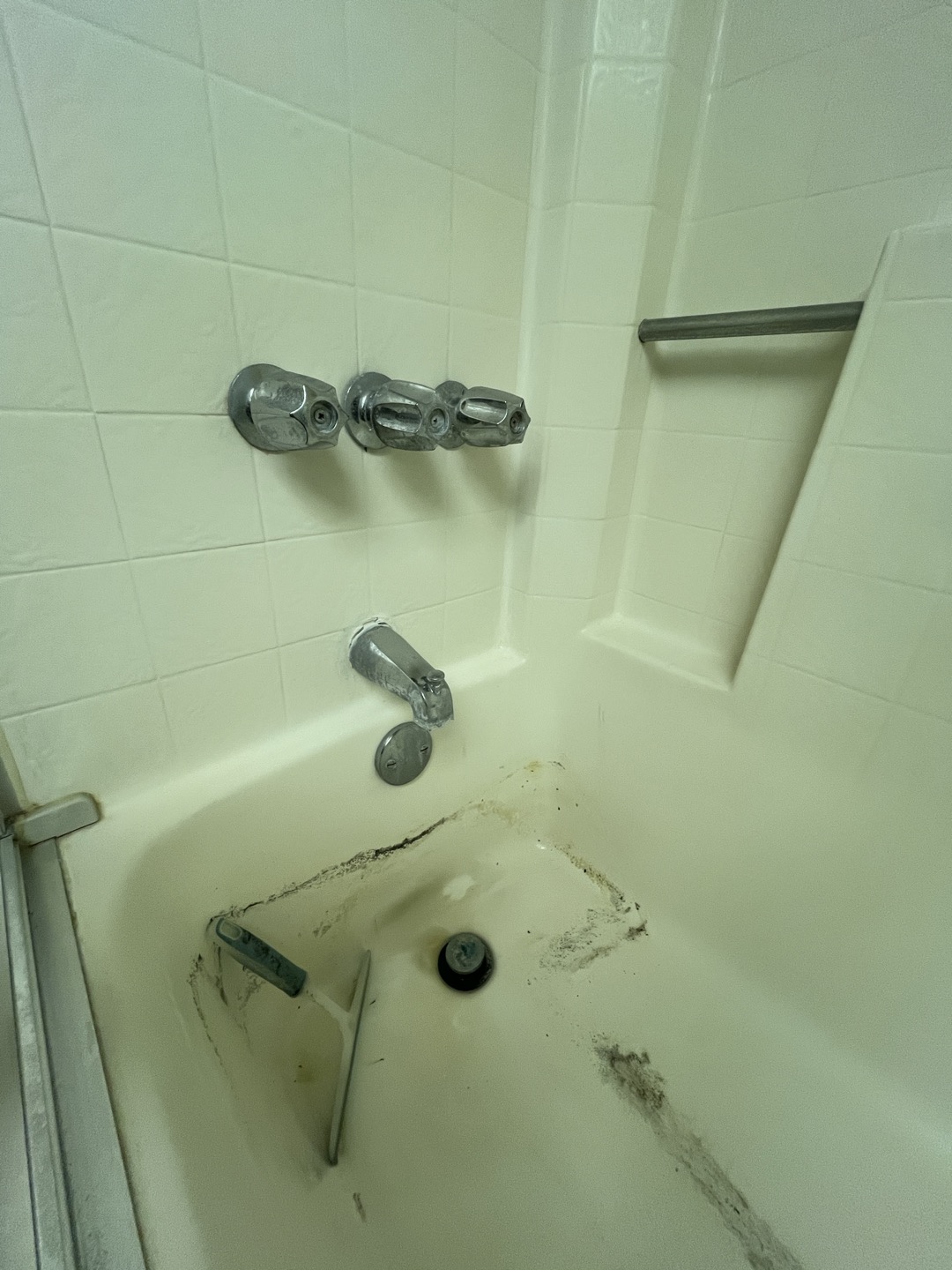 Customers shower was not turning off all the way. Replaced stems and seats. Turned water back on an everything was working properly. There was a decent amount of corrosion occurring on valve. Attempted to clean as best as possible. If customer continues to have issues recommend replacement of entire valve 