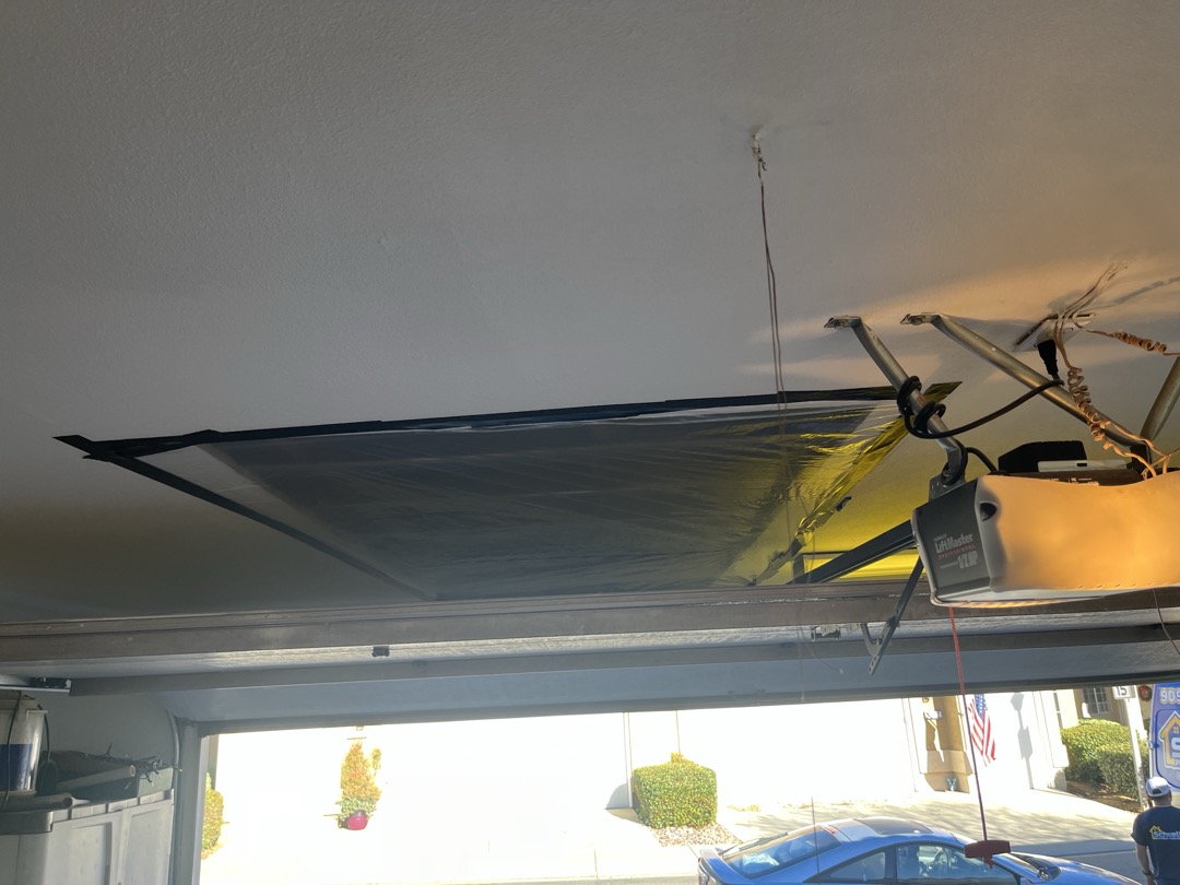 Customer has mold growth occurring to ceiling in garage. Recommend performing proper mitigation 

Removed a 4’ x8’5” section from garage ceiling to perform mold remediation 