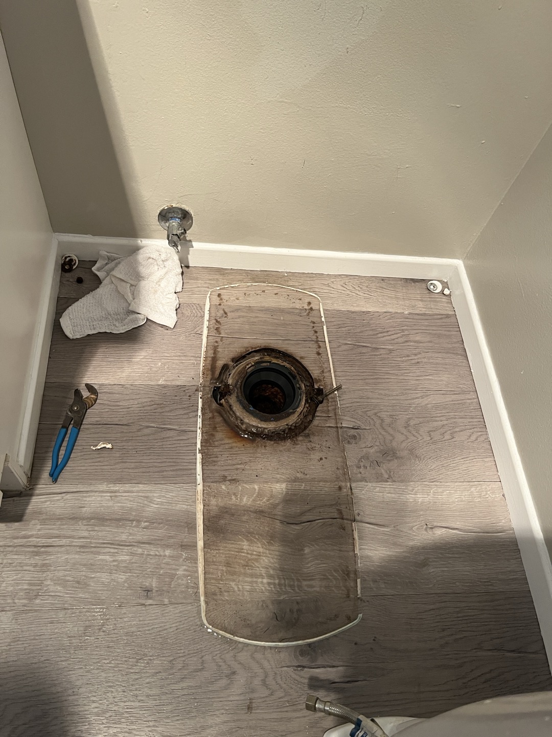 Replaced wax ring for toilet. 