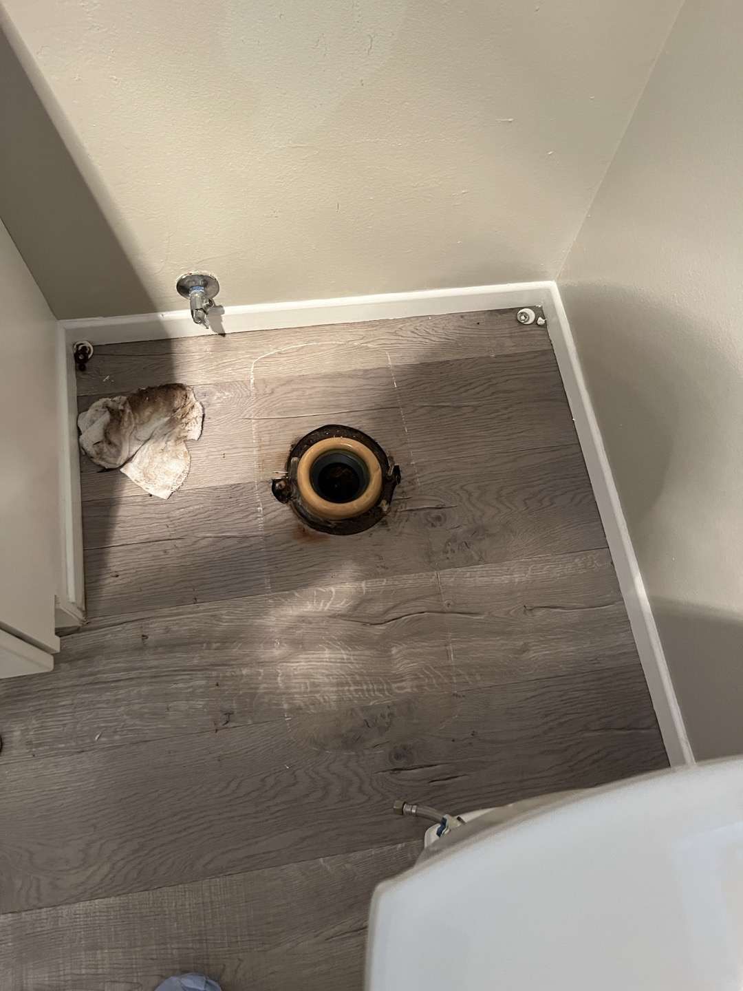 Replaced wax ring for toilet. 