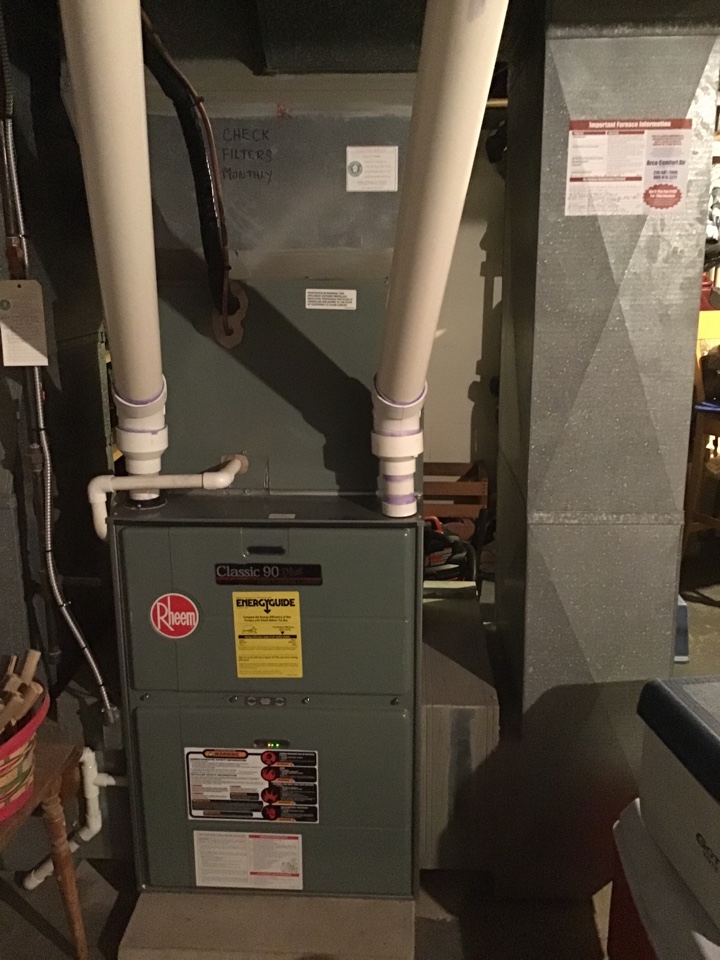 Rheem furnace(s) tuned up