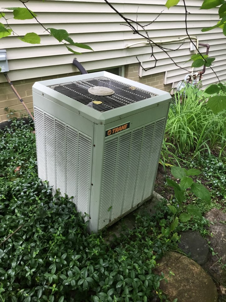 Customer getting set up for a new high-efficiency air conditioner