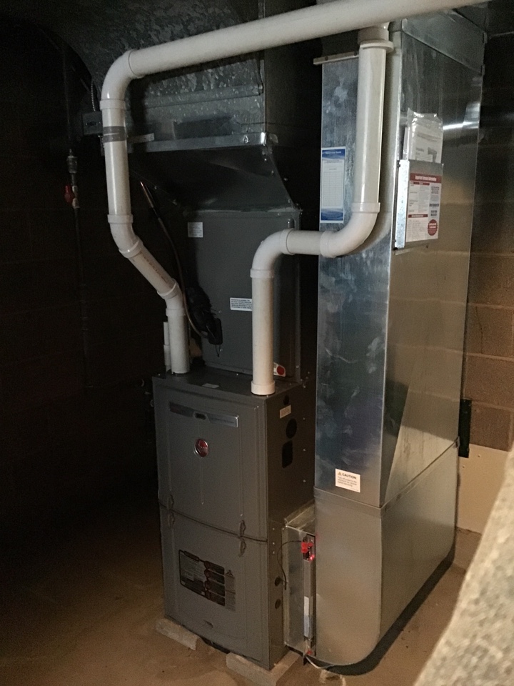 Rheem a/c tuned up, replaced prestine media