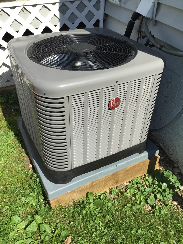 Servicing rheem air conditioner for noise