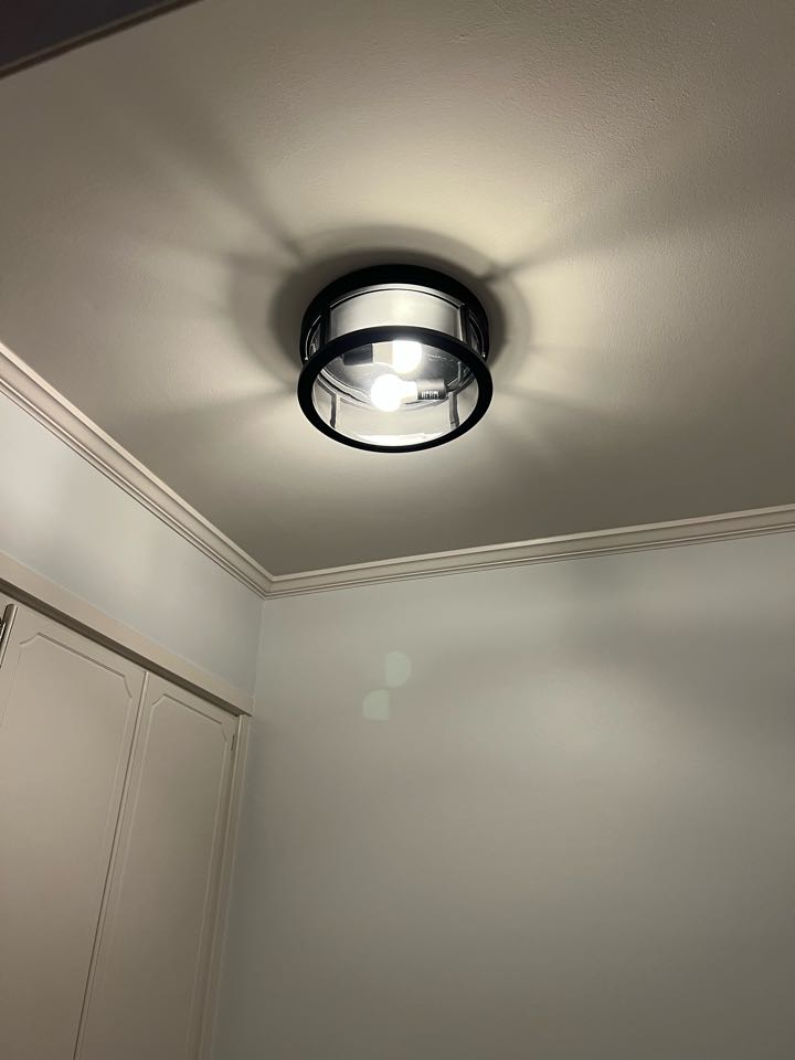 We Came out for Mrs. Beth as she just had some areas of her house painted and wanted to upgrade her light fixture in her laundry room. We also replaced her washing machine receptacle as her old one was dated. 
