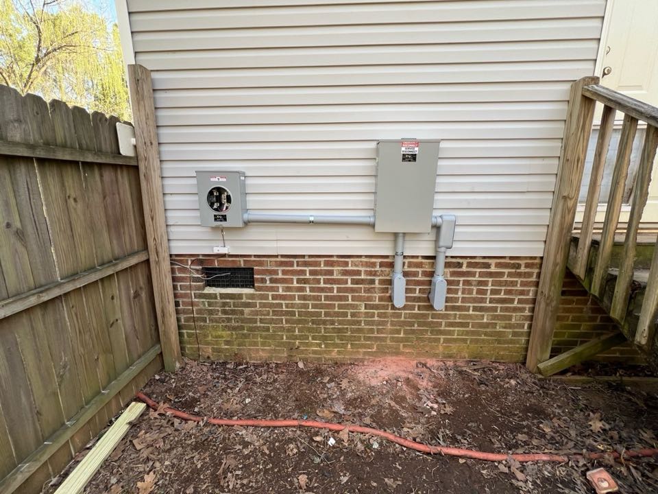 For our Customer David today, we came back and finished up his new service that was being moved from one side of the house, to another. With a lot of communication and patience, we were able to get his service up and running with all other circuits up & running! 