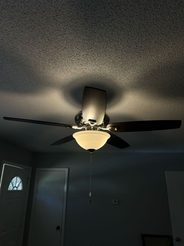 We received a call from a customer in Raleigh, NC, who needed to replace a ceiling fan and a kitchen light. The ceiling fan was old and not working properly, and the kitchen light was not working at all. We arrived at the customer's home and assessed the situation. We removed the old ceiling fan and installed a new one, and we also replaced the kitchen light fixture. The customer was very pleased with the work we performed and thanked us for the professional work we did.⚡️