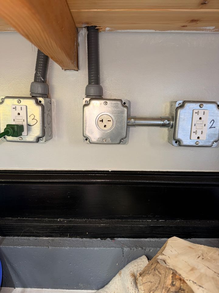 Royal Electric came out to convert an existing GFCI outlet into a properly wired 240V dedicated circuit. We removed the unnecessary neutral, ran approximately 35 feet of wiring, installed a 2-pole breaker, and replaced the receptacle with the correct 240V outlet for the equipment. Circuit was tested for proper voltage and safe operation. Clean, code-compliant installation. Royal Electric came out to convert an existing GFCI outlet into a properly wired 240V dedicated circuit. We removed the unnecessary neutral, ran approximately 35 feet of wiring, installed a 2-pole breaker, and replaced the receptacle with the correct 240V outlet for the equipment. Circuit was tested for proper voltage and safe operation. Clean, code-compliant installation.