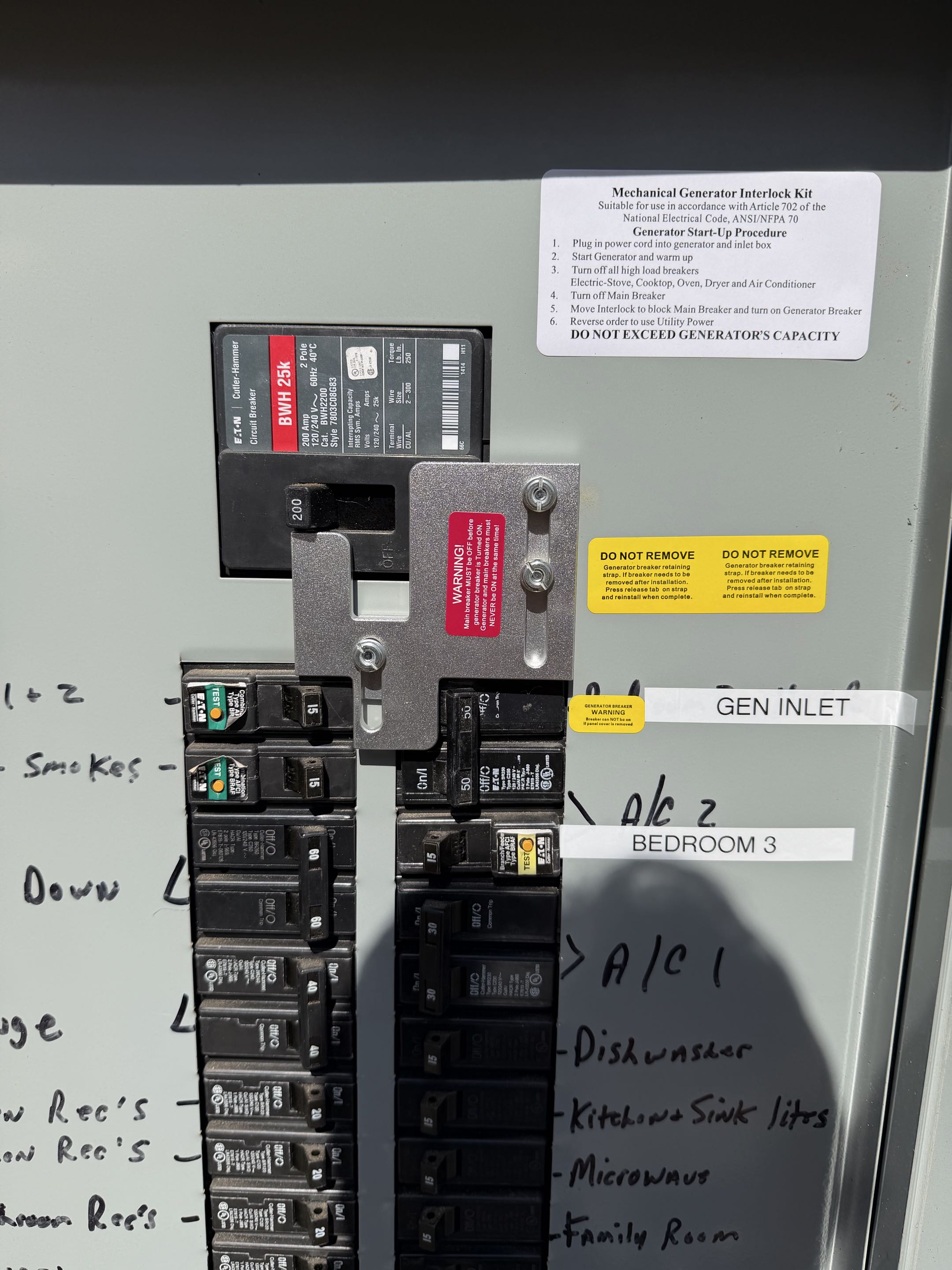 Aaron called the Royal Electric team to his home in Clayton to install a 50 Amp generator inlet! 