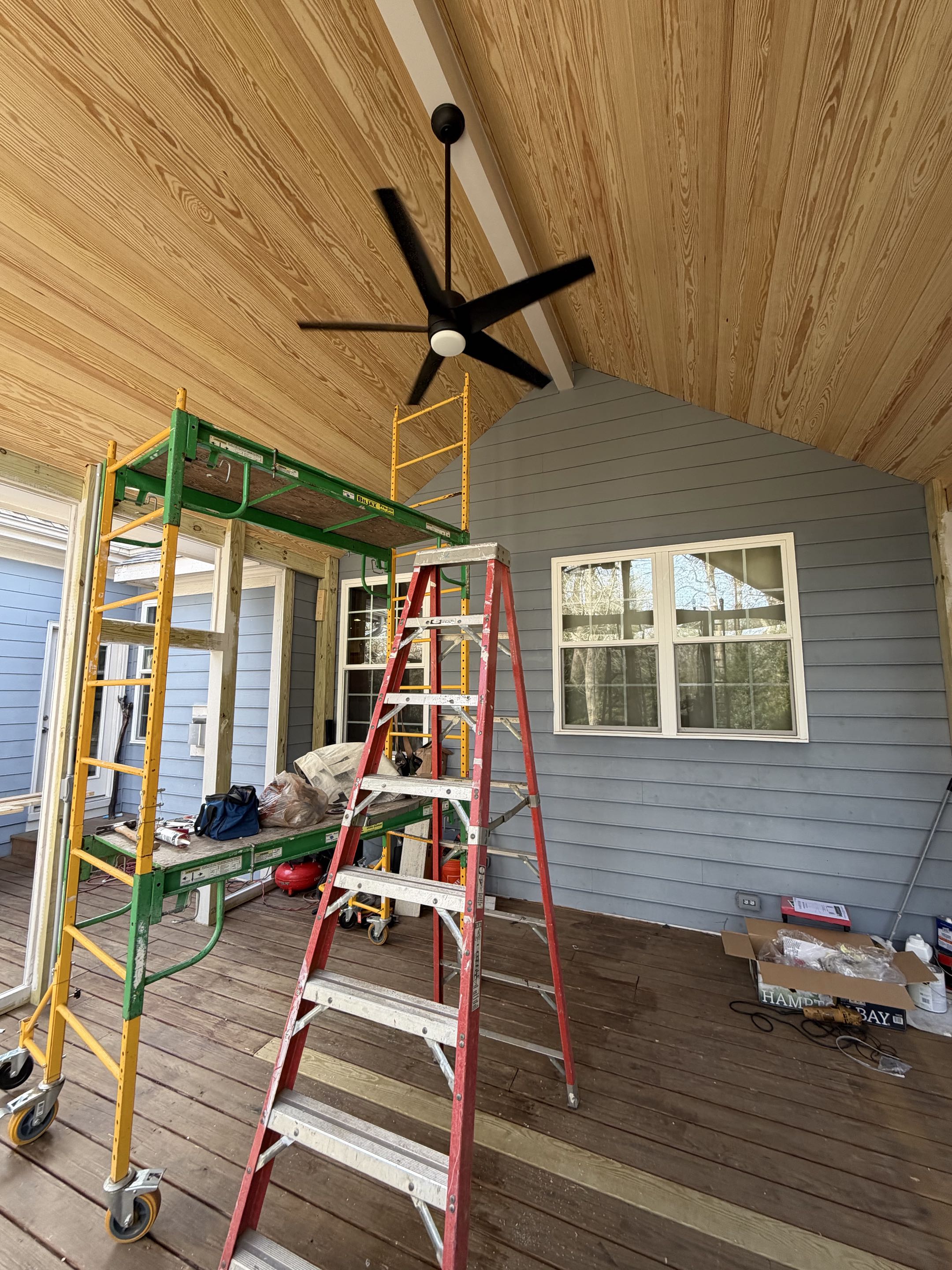 Derrick Jemson with Jemson custom builder choose us, Royal Electric Services to do the electrical for this screened in porch addition! 