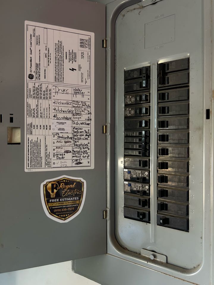 Customer contacted Royal Electric Services to their home in Garner, NC, requesting the installation of a dedicated electrical circuit for their dryer to ensure safe and reliable operation. Upon arrival, our technicians performed a full assessment of the existing electrical system and determined the most efficient and code-compliant route for the new circuit.  We professionally installed a 10/3 wiring run through the crawlspace, taking care to properly secure and staple the cable at required intervals in accordance with current electrical codes and safety standards. Special attention was given to maintaining a clean, organized installation while protecting the integrity of the home’s structure.  Once the installation was complete, we thoroughly tested the circuit to confirm proper voltage, grounding, and overall functionality. The dryer was successfully powered with the new dedicated line, ensuring optimal performance and reducing the risk of overload on existing circuits.  The project 