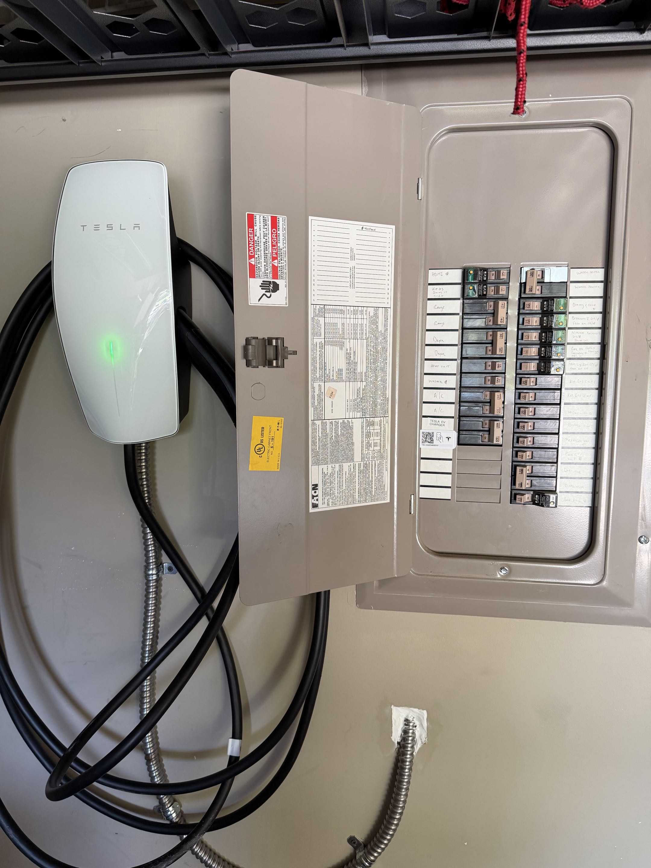 Steven Called the Royal Electric team to his home in Raleigh to install a dedicated circuit for an Tesla EV charger! 
