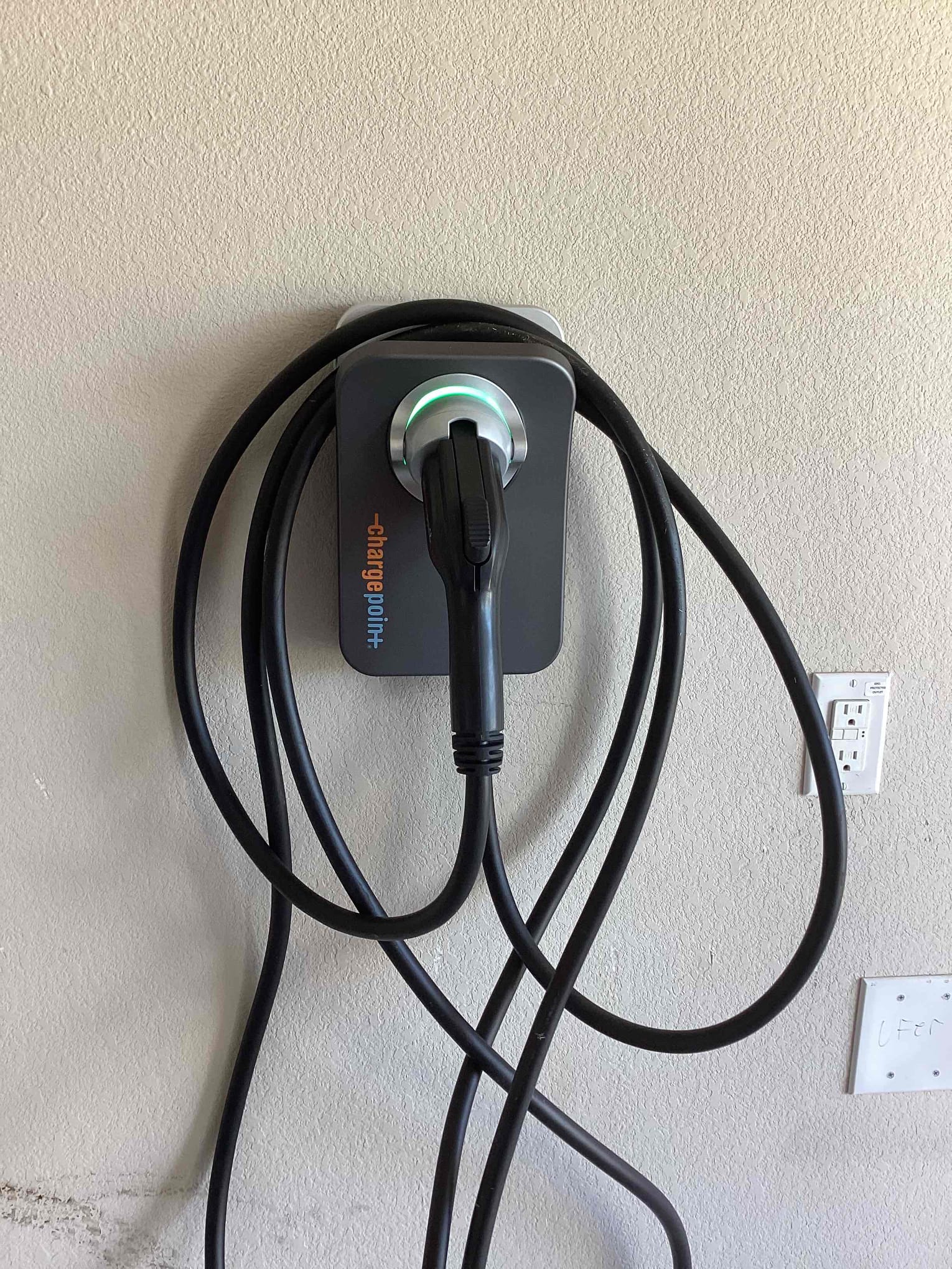Arrived on job site. Customer stated that she wanted a car charger to be installed. She had to type one car charger from the dealership. Let her know that that’s not a good long-term solution. She is now going to do the hardwire car charger ChargePoint for her mustang Mach E customer is 100% happy and satisfied with today’s visit and will be coming back out Friday to complete work. 