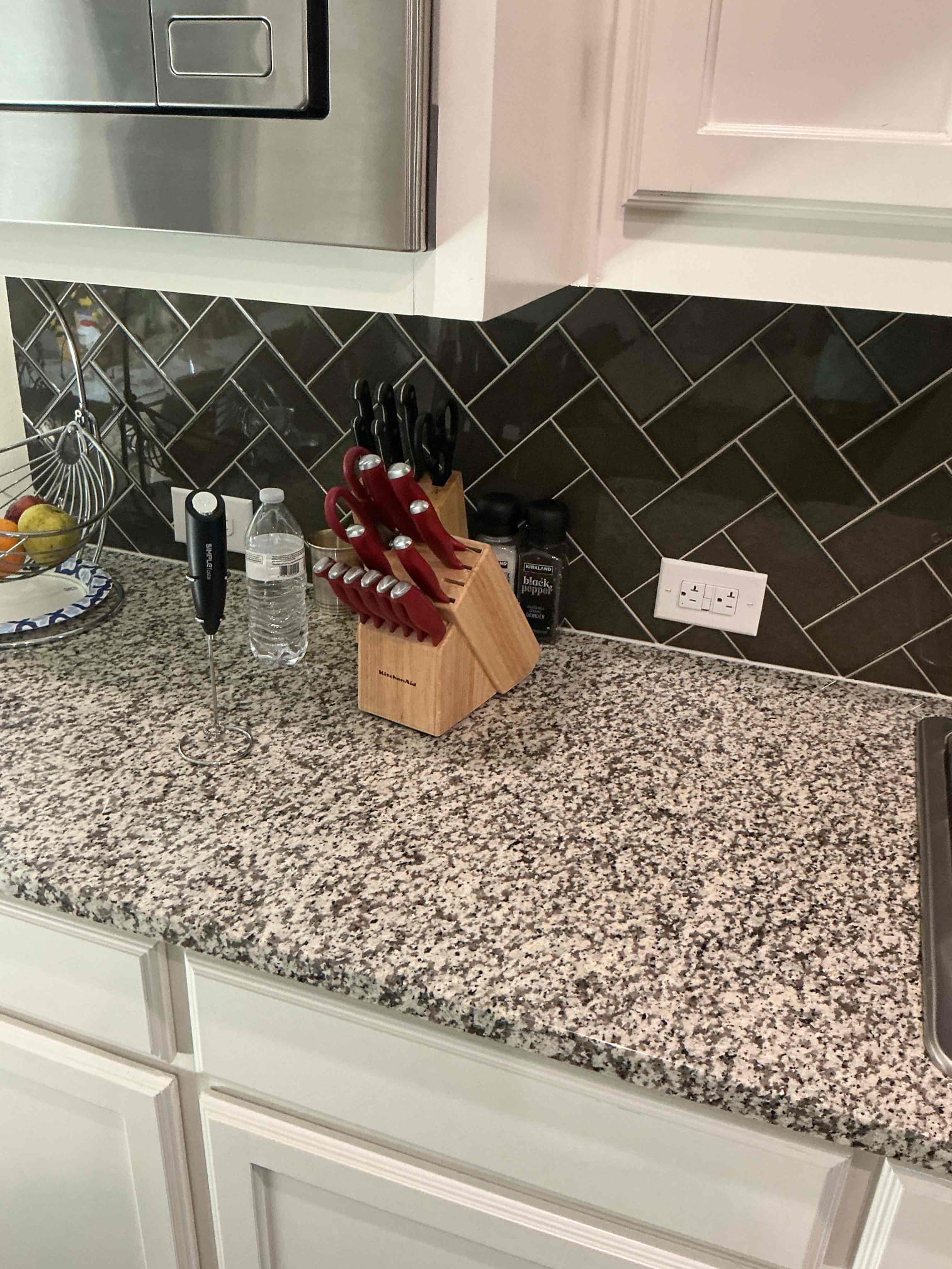 Replace customer supplied gfci in kitchen and everything works. Gfci is controlling the island plugs. No warranty on the gfci. There are no issues at this time. 