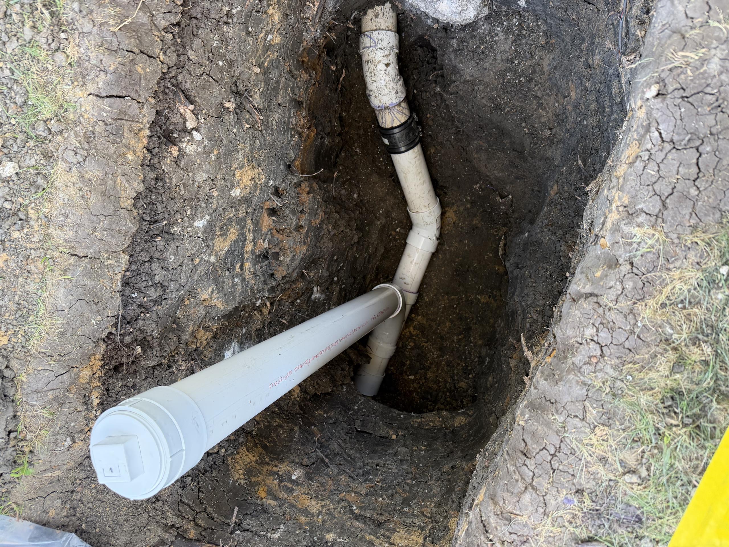 - Attempted drain clear on main drain due to stoppage, also ran camera to inspect main drainage and check for any issues.
** if issues are found solutions will be given for repair **
Was unable to clear drain w cable , went to shop and got bigger machine, ran bigger machine was still unable so I ran camera and pushed until stopped, recommend spot repair and camera to check for bigger / additional issues. 
- Preform spot repair on small section of drainage piping near tree ( up to 4 1/2ft deep )
 - cannot see piping past located spot in yard , however will camera further to check for any additional issues -
- price includes cutting out section of pipe pulling out roots if possible and installing cleanout towards city for testing and accessibility -
** if additional issues are found pricing will be given **
** 5yr warranty ** permit and inspection included **
Excavated to cut out root extrusion and repair. Installed new city cleanout. 5 year warranty. Paid with card/good leap. Jo - Attempted drain clear on main drain due to stoppage, also ran camera to inspect main drainage and check for any issues.
** if issues are found solutions will be given for repair **
Was unable to clear drain w cable , went to shop and got bigger machine, ran bigger machine was still unable so I ran camera and pushed until stopped, recommend spot repair and camera to check for bigger / additional issues. 
- Preform spot repair on small section of drainage piping near tree ( up to 4 1/2ft deep )
 - cannot see piping past located spot in yard , however will camera further to check for any additional issues -
- price includes cutting out section of pipe pulling out roots if possible and installing cleanout towards city for testing and accessibility -
** if additional issues are found pricing will be given **
** 5yr warranty ** permit and inspection included **
Excavated to cut out root extrusion and repair. Installed new city cleanout. 5 year warranty. Paid with card/good leap. Jo