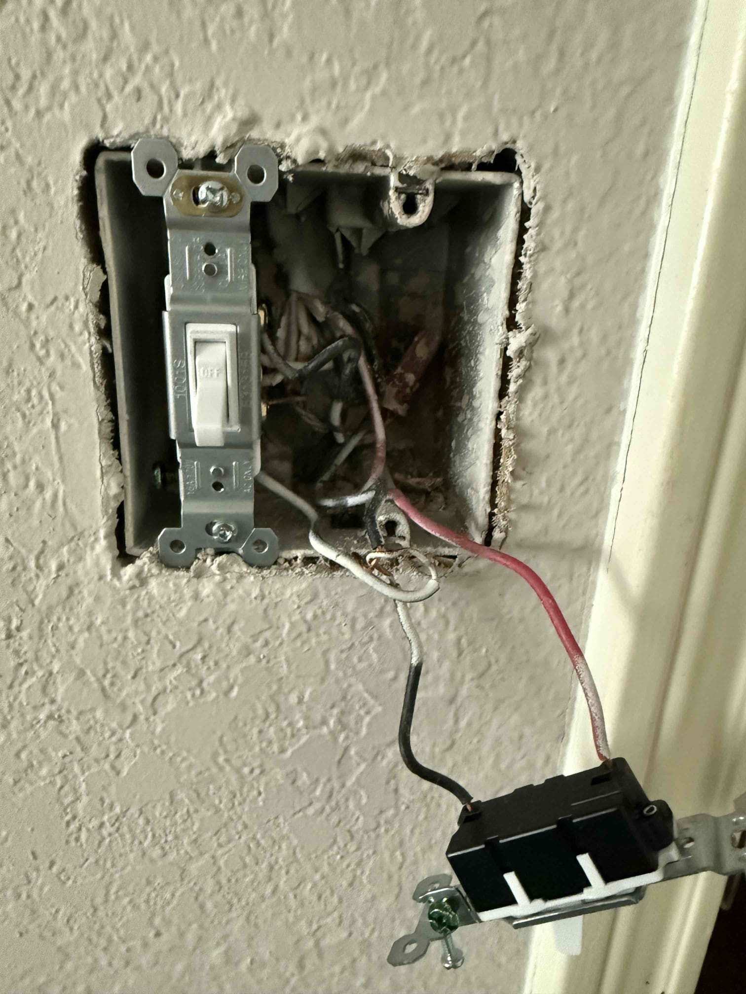 Customer had a ceiling fan quit working and then realized after the plugs quit working in the master bedroom. Found that the 2 switches connected to the fan had a disconnected hot that came disconnected due to a poor connection originally. Redid the switches and wrapped the screw and the plugs cut on and so did the switches. Warranty only on the connections. Explained stablocked plugs and switches. There are no issues at this time. 