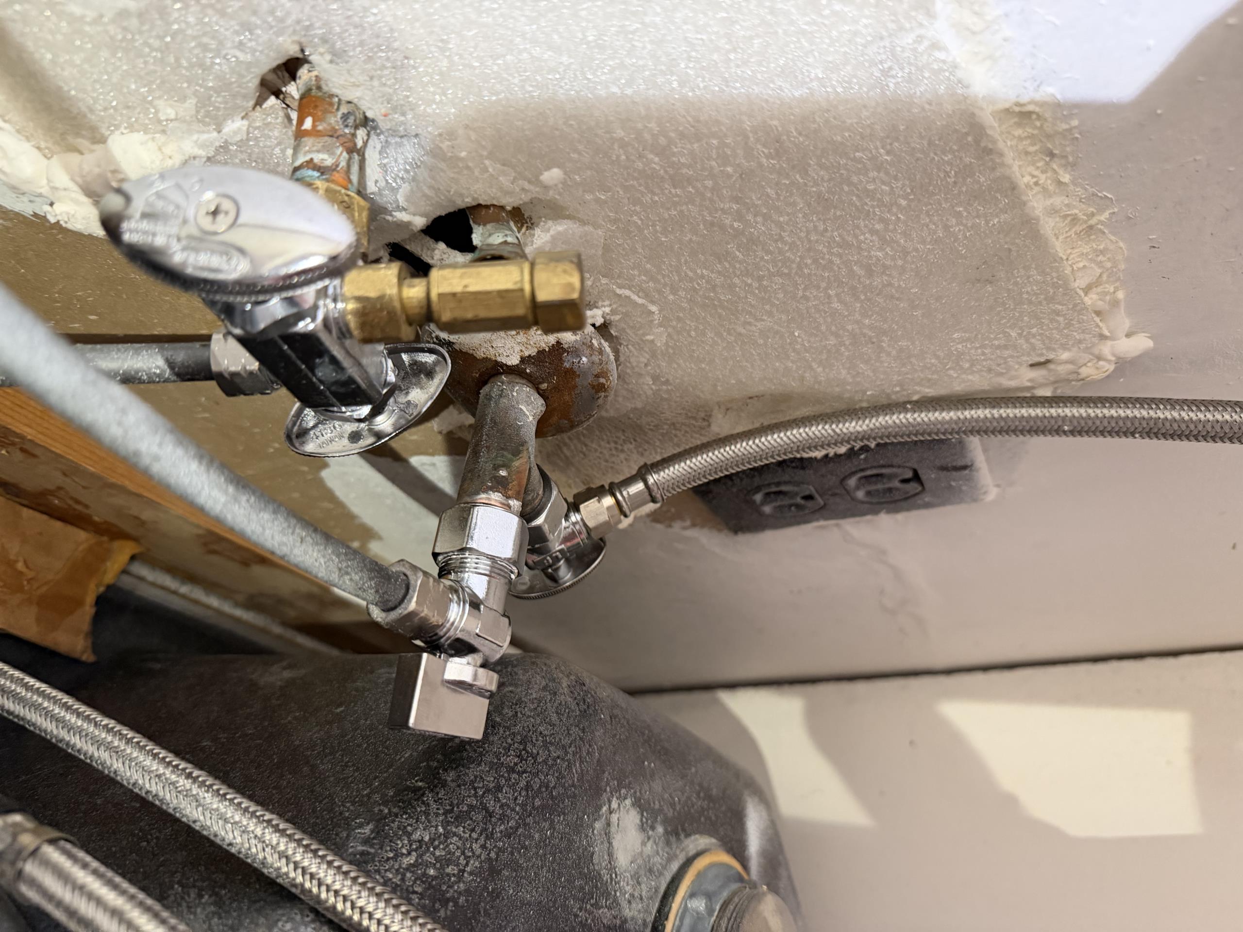 - Replace 19yr old electric wh w new premium state unit ( 12yr warranty )
 - replace all connections to unit w new
 - install flood stop automatic shutoff valve battery powered 
 - remove dryer plug and install new whip for water heater

- Replace x10 old angle stops w new 1/4 turn valves due to age and condition ( new supply lines free )

- Replace cartridge for master shower due to harness to turn ( age )

- Install x3 vacuum breakers free

** 5yr warranty on work ** permit  and inspection included **


Electrical: 
Removed the existing dryer outlet and installed a proper disconnect for the water heater with liquidtight conduit between.

Installed new 50 gallon state electric water heater with warranty extension kit. Installed new pan, pan drain, and flood stop device. Installed hot and cold water shut off valves for water heater. Installed new vacuum breakers on all hose bibs. *will return tomorrow 10/7 to complete remaining work inside home.*

Installed new emergency water shut off