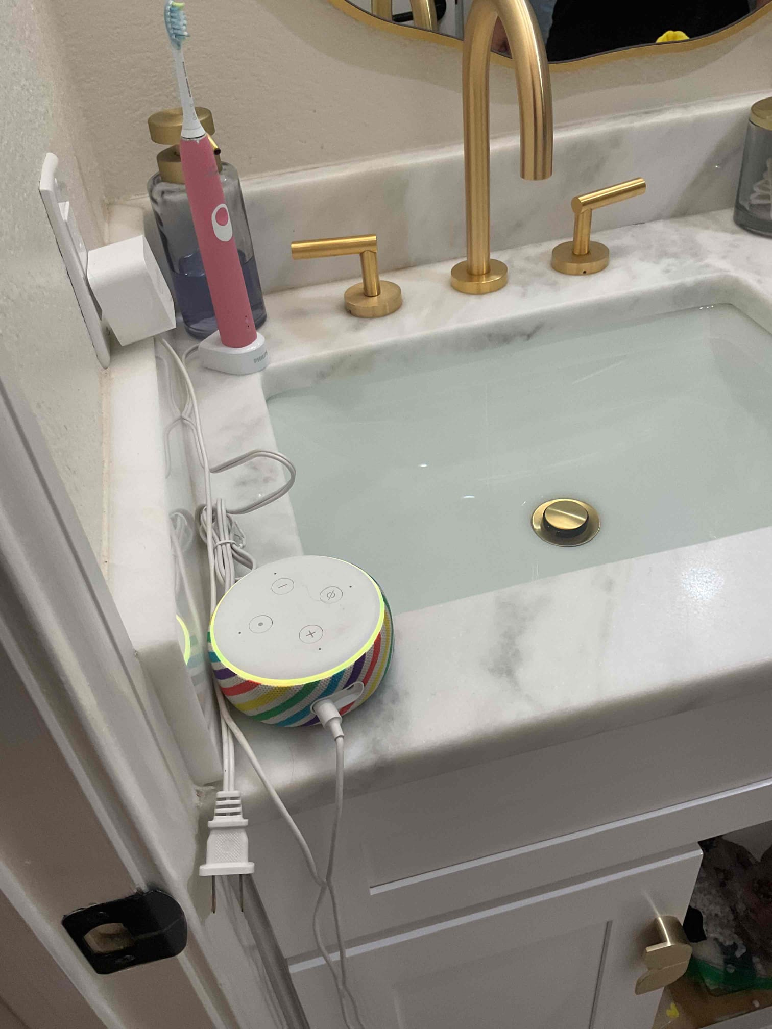 Disconnected p trap under vanity sink in upstairs bathroom. Reassembled ptrap and tested for leaks. Flow has been restored. No warranty for drain clears. Advised customer about drain treatment,  Disconnected p trap under vanity sink in upstairs bathroom. Reassembled ptrap and tested for leaks. Flow has been restored. No warranty for drain clears. Advised customer about drain treatment,