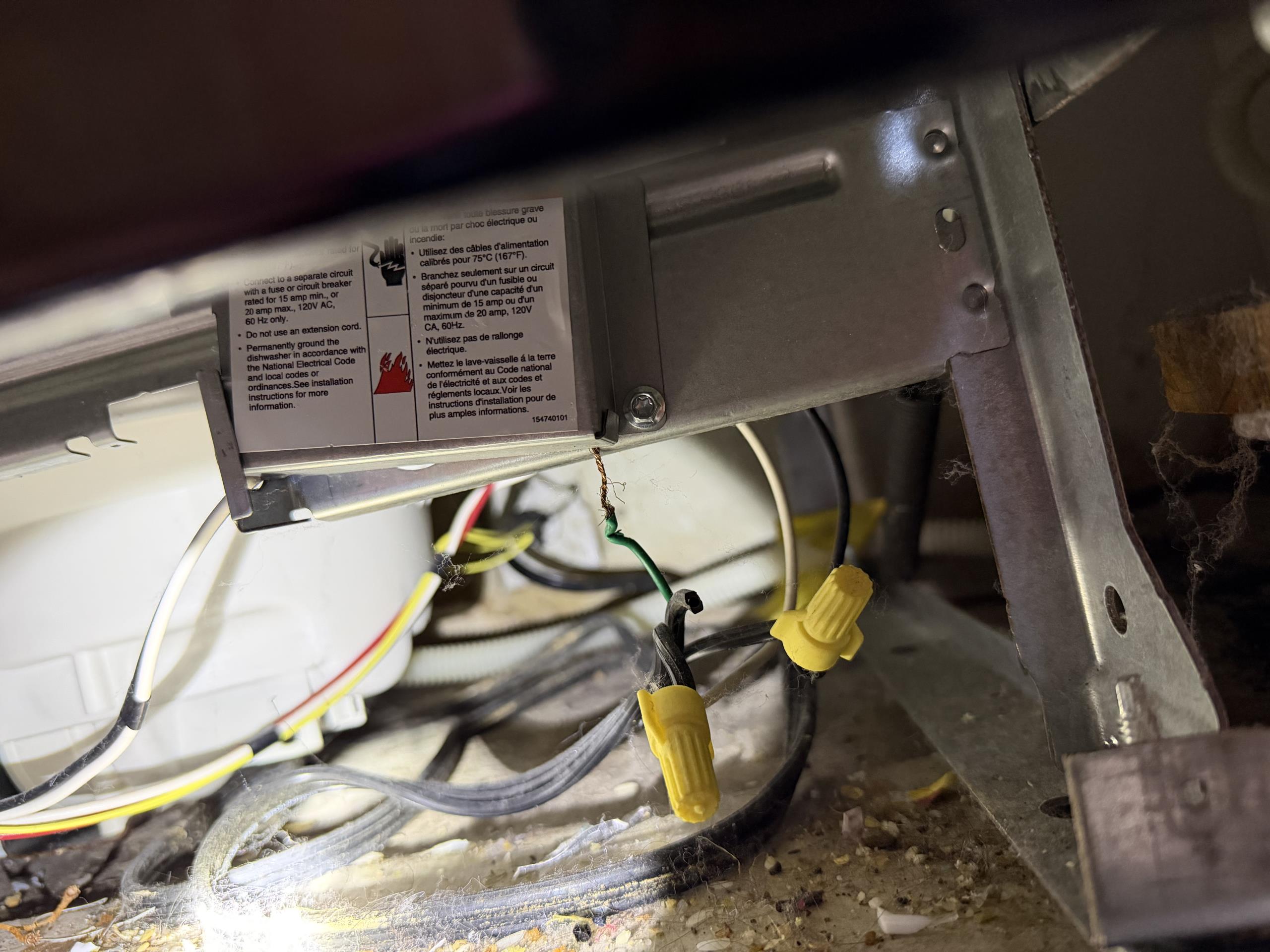 Did Trouble shooting on dishwasher not draining. Found that the electrical ground was improperly secured (not secured) possibly leading to a short circuit. This is possibly what is causing the unit to not drain. Suggested calling an electrician or service that originally installed unit to come and service. No further work at this time.  Did Trouble shooting on dishwasher not draining. Found that the electrical ground was improperly secured (not secured) possibly leading to a short circuit. This is possibly what is causing the unit to not drain. Suggested calling an electrician or service that originally installed unit to come and service. No further work at this time.
