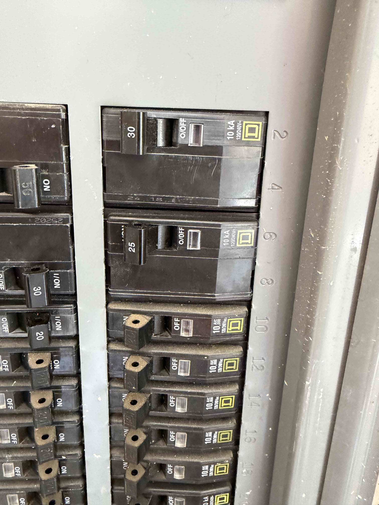 Arrived on site, and the customer stated that there were several items listed in the inspection report that needed to be corrected. The first item was adding GFCI protection for the disposal, dishwasher, washer, and dryer. The second item was properly sizing the breakers for the A/C units, as the existing breakers are oversized. The third item involved separating the double-lugged neutrals, which will require installing a ground bar to ensure all neutrals are properly isolated. The inspection report also mentioned a missing grommet at the panel entry; however, all metal entries into the panel have the correct bushings installed to protect the conductors, and the panel entry is safe. We will be returning on Thursday, October 16th, to complete all work. The customer has a five-year warranty on all materials and labor, which is transferable to any future home buyers.
Replaced both AC breakers with appropriate sizes, and installed gfci protected breakers on disposal, dishwasher, and dryer Arrived on site, and the customer stated that there were several items listed in the inspection report that needed to be corrected. The first item was adding GFCI protection for the disposal, dishwasher, washer, and dryer. The second item was properly sizing the breakers for the A/C units, as the existing breakers are oversized. The third item involved separating the double-lugged neutrals, which will require installing a ground bar to ensure all neutrals are properly isolated. The inspection report also mentioned a missing grommet at the panel entry; however, all metal entries into the panel have the correct bushings installed to protect the conductors, and the panel entry is safe. We will be returning on Thursday, October 16th, to complete all work. The customer has a five-year warranty on all materials and labor, which is transferable to any future home buyers.
Replaced both AC breakers with appropriate sizes, and installed gfci protected breakers on disposal, dishwasher, and dryer