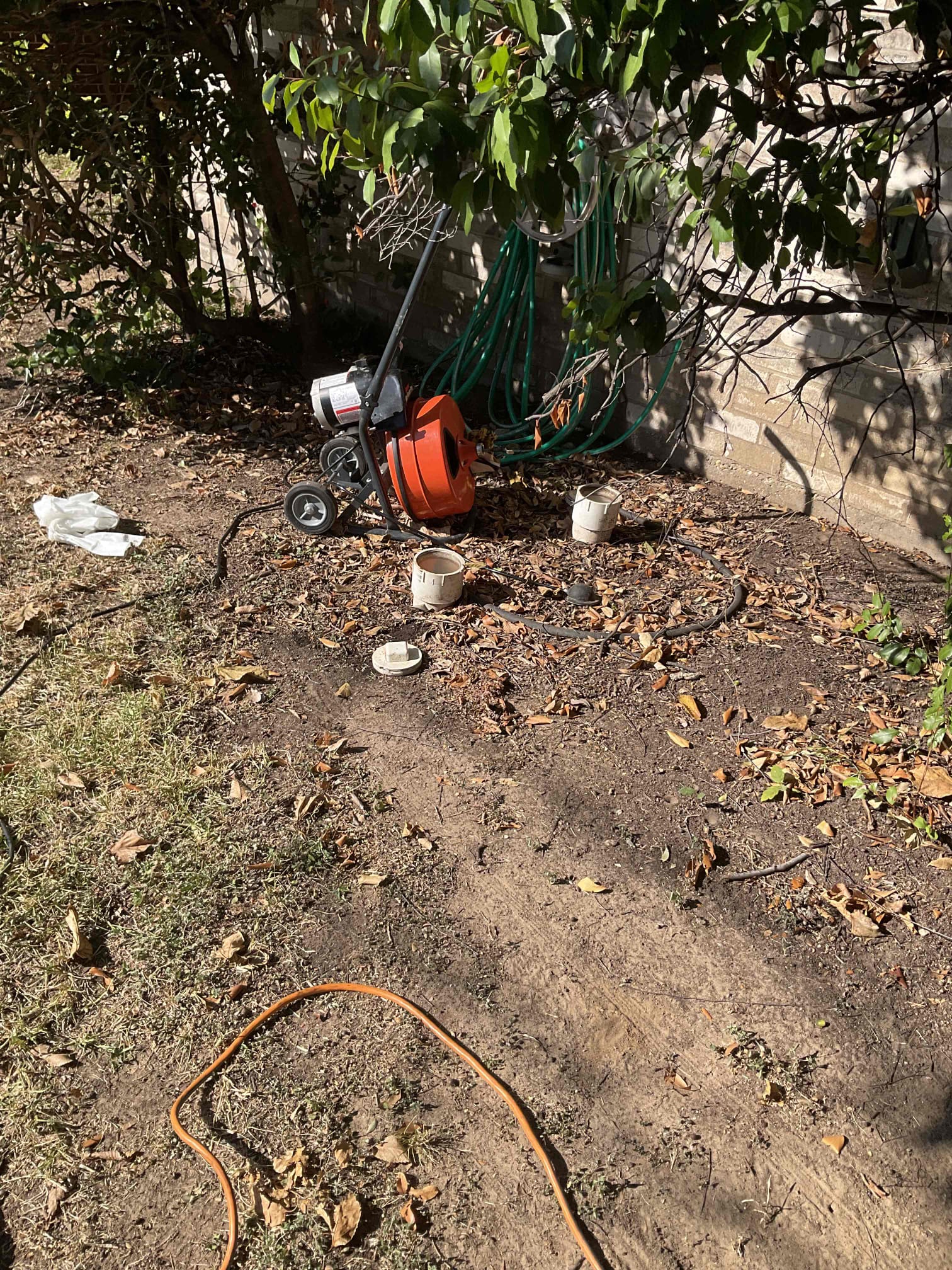 - attempt to restore flow to main sewer drain in yard due to current back up.

Price includes camera inspection from supervisor to check piping for issues.

Successfully restored flow to drainage system, field supervisor arrived onsite to inspect line.

- during inspection he found , root intrusion on line and 5ft section of piping holding water ( belly ). 