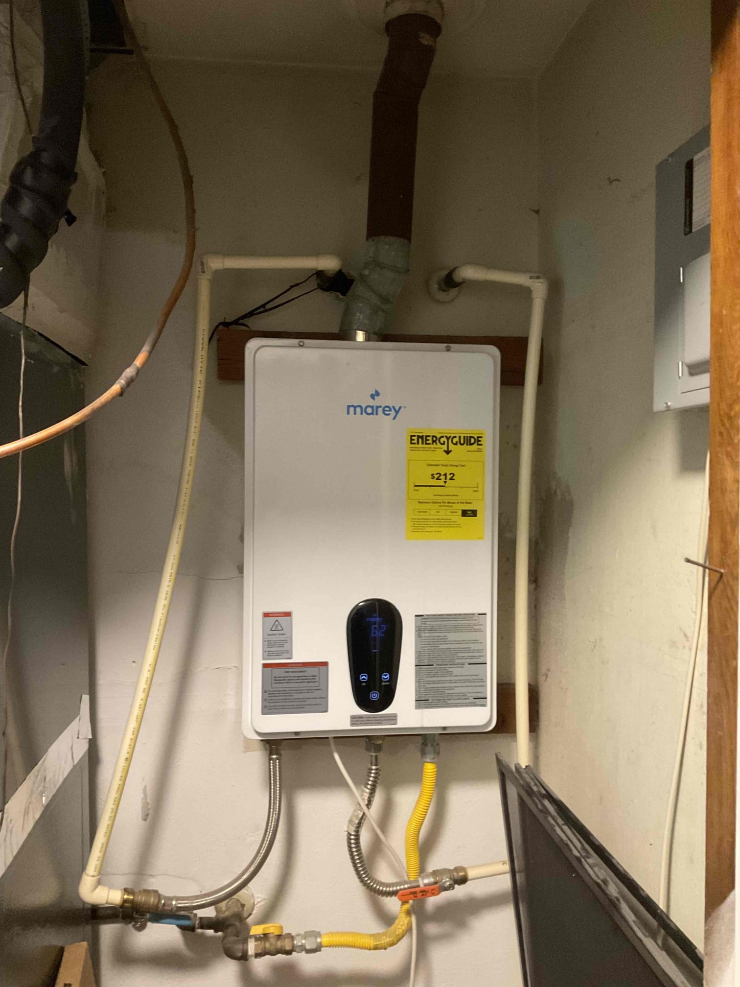 Customer called us out for no hot water upstairs tested every faucet and there was hot water throughout the home.

Did explain that there are many issues with current install of the tankless unit in the home.

Wrote up an estimate to fix to code and health issues however customer also wanted the tankless in the quote so that is the estimates I offered.

Quotes are good for 30 days.  Did explain monthly investments as well.

Customer explained some other company stated she needed a hot water pump on the current unit , I don’t see the need for any type of pump.