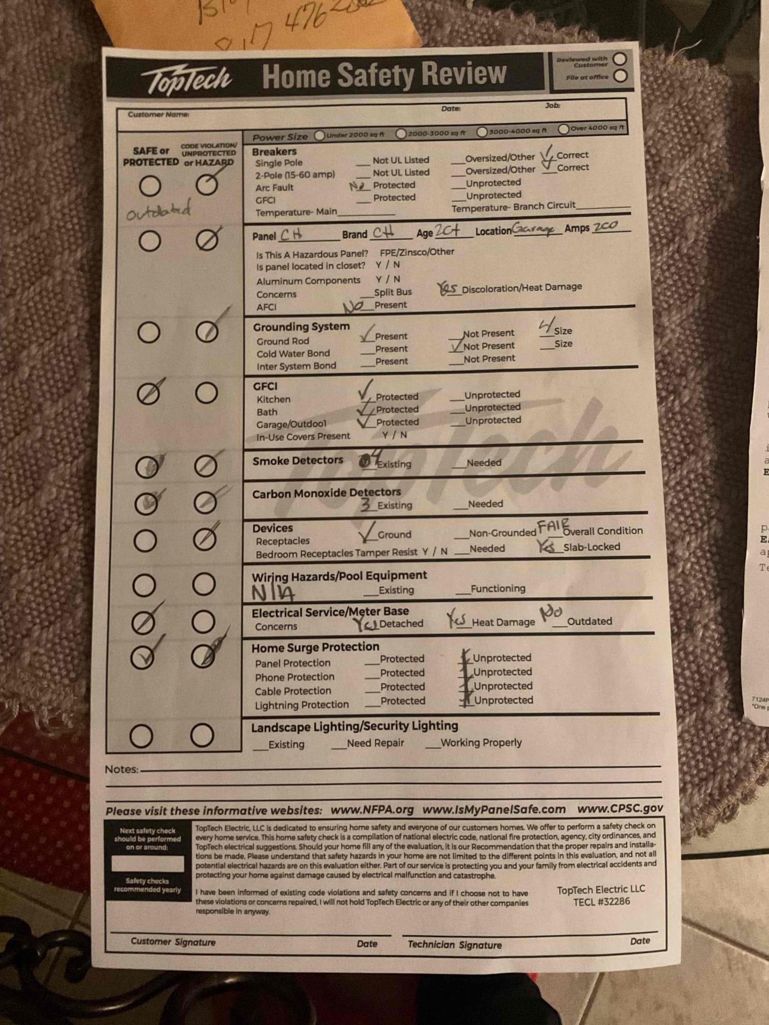Arrived on-site, and the customer reported that the breaker controlling the water heater was not working. Upon inspection, noticed that the breaker felt very loose when attempting to reset it and was not tripping properly. Provided a solution to replace the 30-amp, two-pole CH brand breaker. After resetting the breaker, it held correctly, and the water heater resumed normal operation.

Also performed a safety evaluation and identified several code violations, including the absence of a cold-water bond and outdated smoke detectors. Noted that the faulty breaker indicates potential wear in other breakers, which may begin to fail over time. Provided solutions to replace the aging breakers, add a cold-water bond, and upgrade the existing AFCI breakers in the panel.

The customer expressed full satisfaction with today’s visit and acknowledged the five-year warranty covering the newly installed 30-amp two-pole breaker.