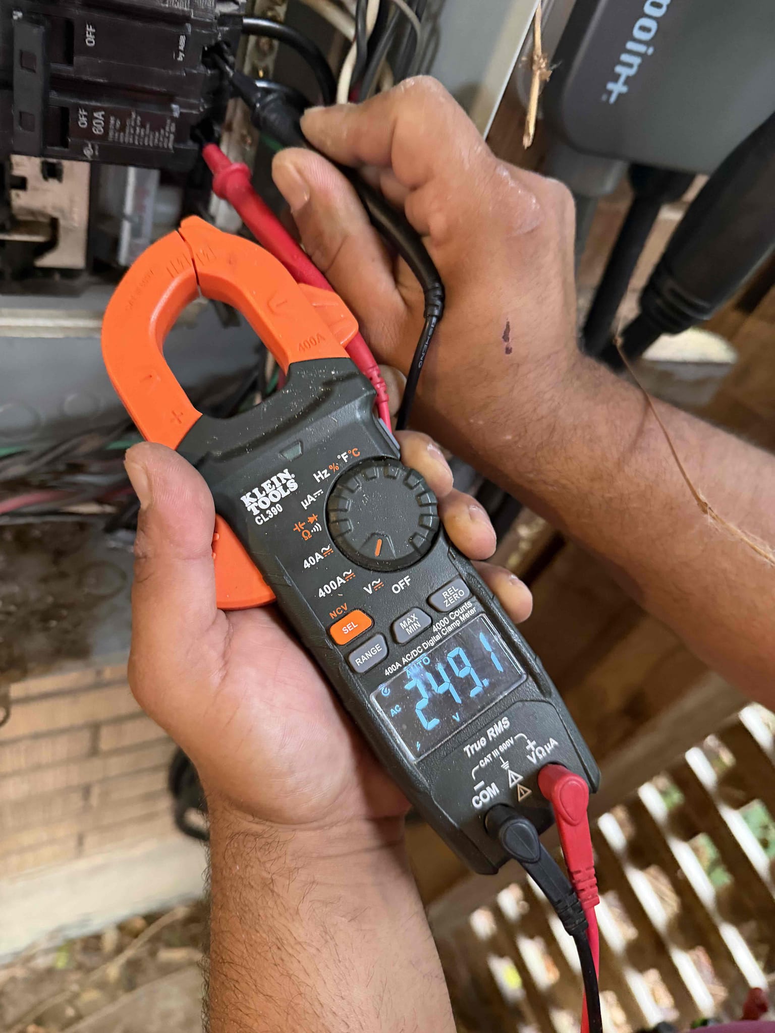 8-11 
Friday morning 
Installing ev charger to the right of ge thin panel 
Ran dedicated 60 amp circuit from panel into EV charger right next to panel. 8-11 
Friday morning 
Installing ev charger to the right of ge thin panel 
Ran dedicated 60 amp circuit from panel into EV charger right next to panel.
