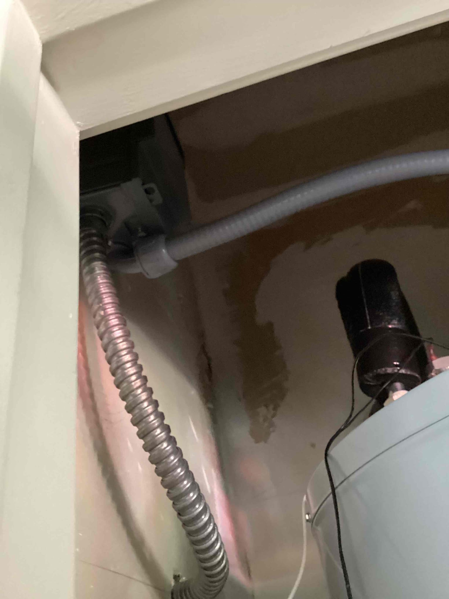 Upon arrival customer directly me to the water heater in garage. The water heater was leaking from tank. Gave customer estimates to replace water heater. Customer chose 12 year option. Job is scheduled for Monday.

Remove and dispose of existing tank water heater. Reconnect to existing electrical connection, t&p connection and pan drain connection. Replace water shutoff and supply lines. Install flood protection device. Provide city permit and inspection. 12 year warranty on parts and labor. 

Electrical: verified no damages to the disconnect or water heater front he line contacting. Installed a new liquidtight conduit and wire to the new heater and terminated at both points. Turned on the circuit and verified voltage to the new unit.