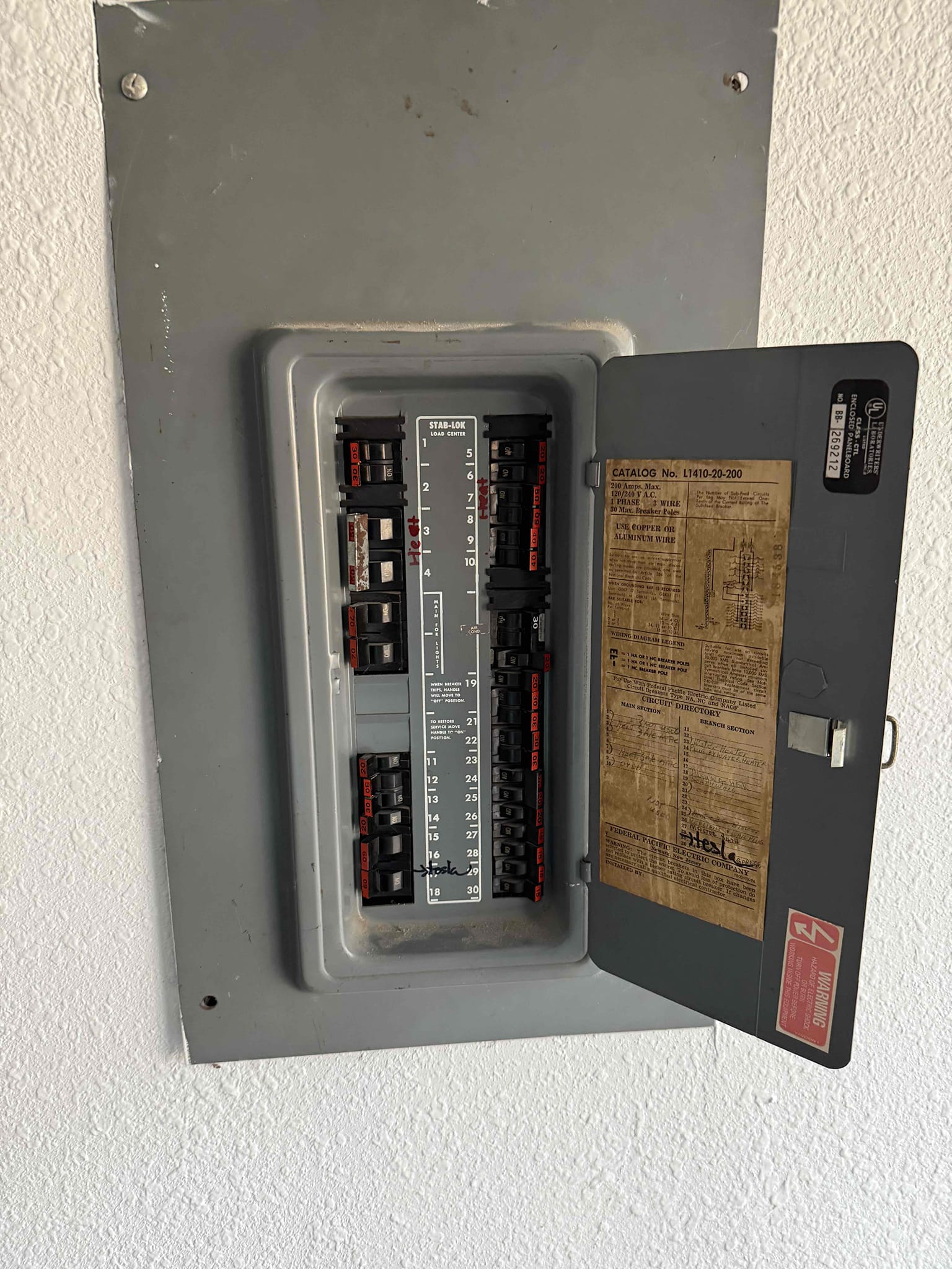 Return with supervisor next Tuesday in the morning for looking at electrical panel 