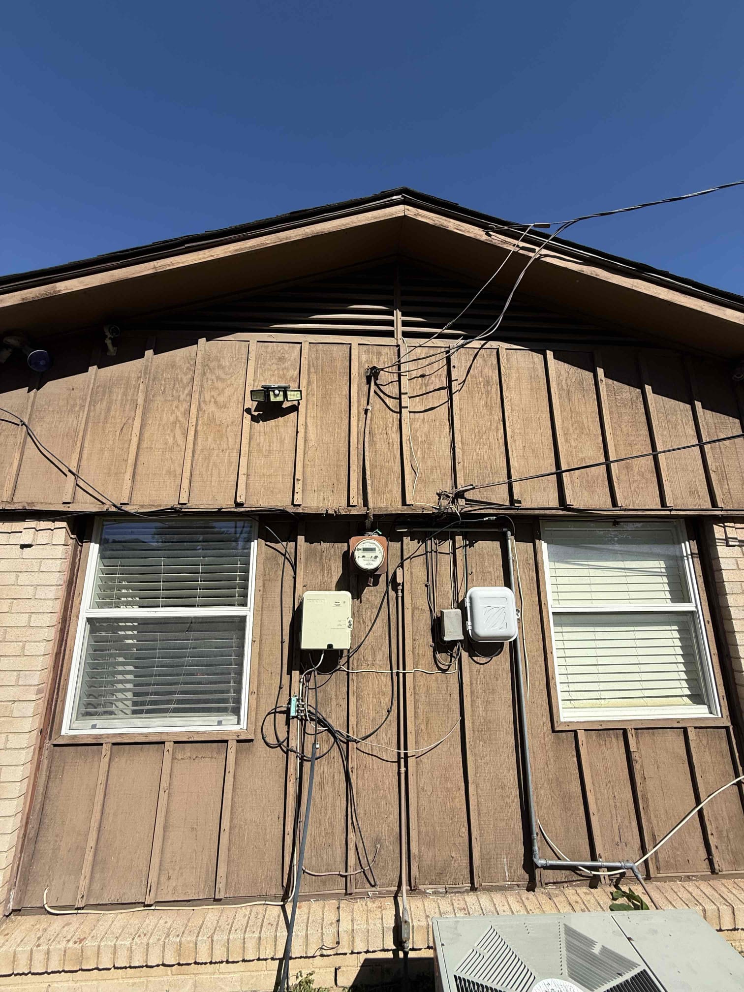 Pull all city permits and inspection, relocate all circuits out of the closets to outside, install overhead main electric service (lifetime warranty), install weatherproof main breaker panel next to meter (lifetime warranty), install grounding system, install 110 volt hardwired and interconnected smoke detectors in bedrooms and hallway, install whole home surge protector - 108k amps protection (lifetime warranty), replace all devices and install correct type copper to aluminum pigtails
Replaced and relocated two panels both in closets to outside and installed new 200 amp panel.  Properly grounded home with two ground rods and cold water bond.  Replaced overhead 200 amp service and added whole home surge protection.  Performed whole home Redevice and installed purple wire nuts and pigtailed all aluminum wiring to copper for devices.  Installed hardwired smokes on all required locations and gfci protection in all required locations.  Four small recessed lights in master bath not working Pull all city permits and inspection, relocate all circuits out of the closets to outside, install overhead main electric service (lifetime warranty), install weatherproof main breaker panel next to meter (lifetime warranty), install grounding system, install 110 volt hardwired and interconnected smoke detectors in bedrooms and hallway, install whole home surge protector - 108k amps protection (lifetime warranty), replace all devices and install correct type copper to aluminum pigtails
Replaced and relocated two panels both in closets to outside and installed new 200 amp panel.  Properly grounded home with two ground rods and cold water bond.  Replaced overhead 200 amp service and added whole home surge protection.  Performed whole home Redevice and installed purple wire nuts and pigtailed all aluminum wiring to copper for devices.  Installed hardwired smokes on all required locations and gfci protection in all required locations.  Four small recessed lights in master bath not working