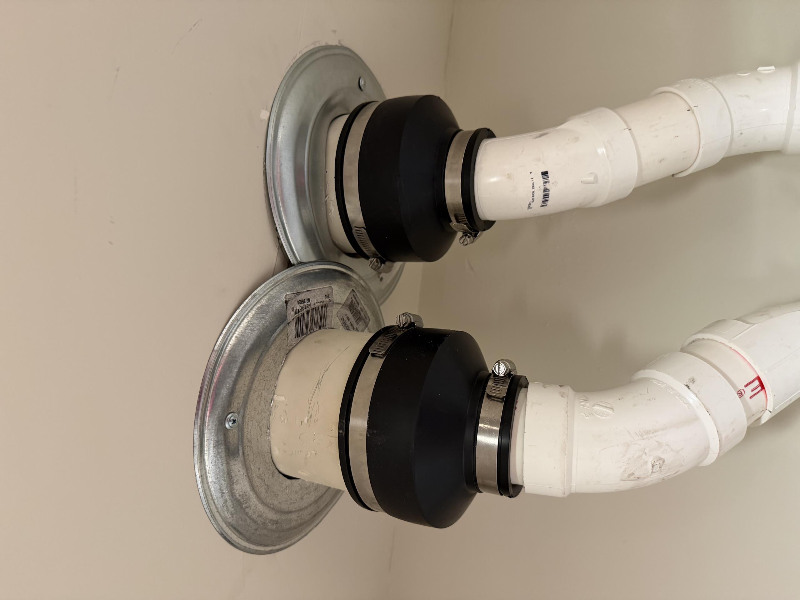 Installed escutcheons wall penetrations and vent collars on vent penetrations. Ready for inspection. Job complete.  Installed escutcheons wall penetrations and vent collars on vent penetrations. Ready for inspection. Job complete.