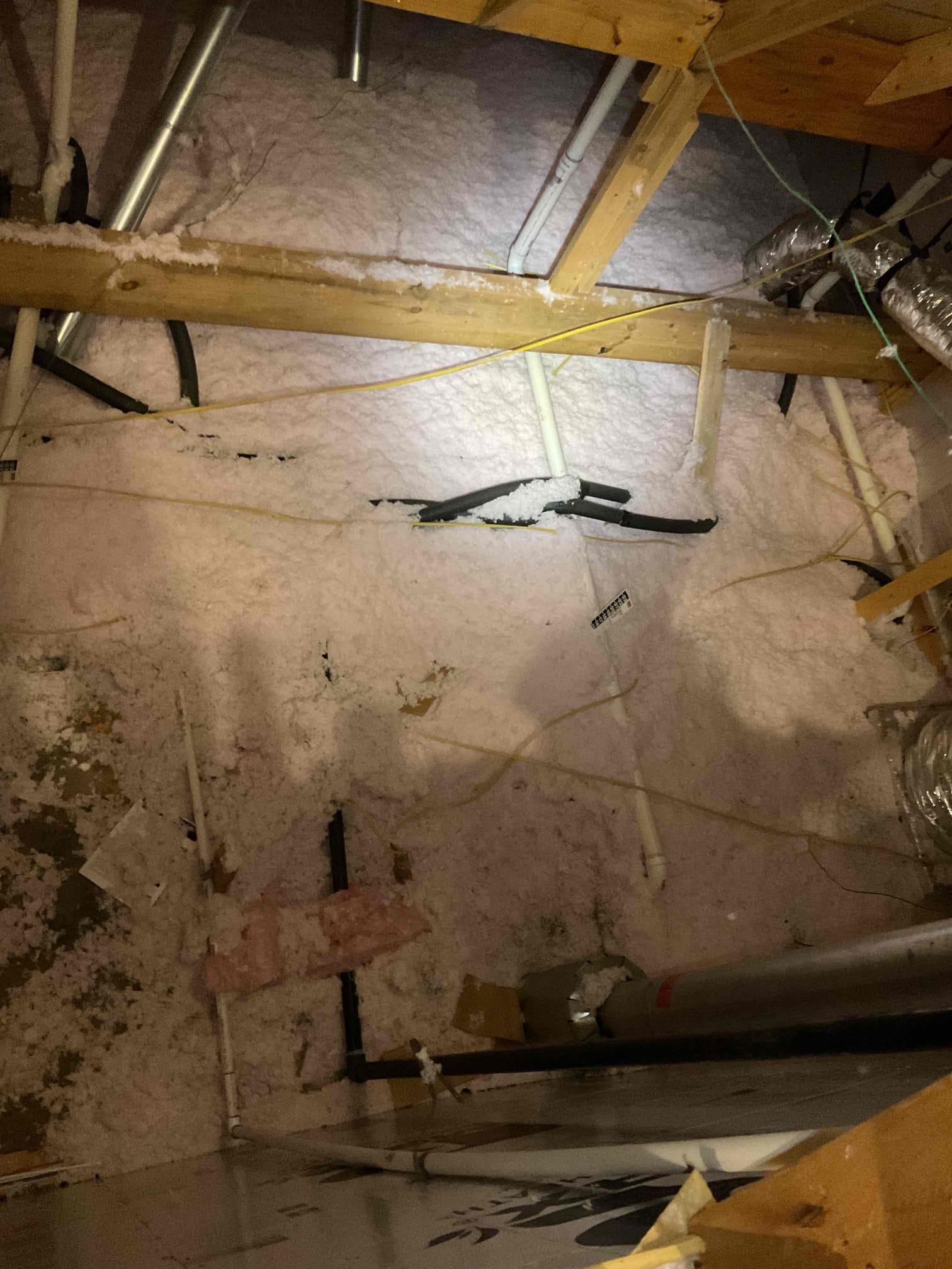 Cut Sheetrock on ceiling and inspection plumbing. Not responsible for Sheetrock repairs. 