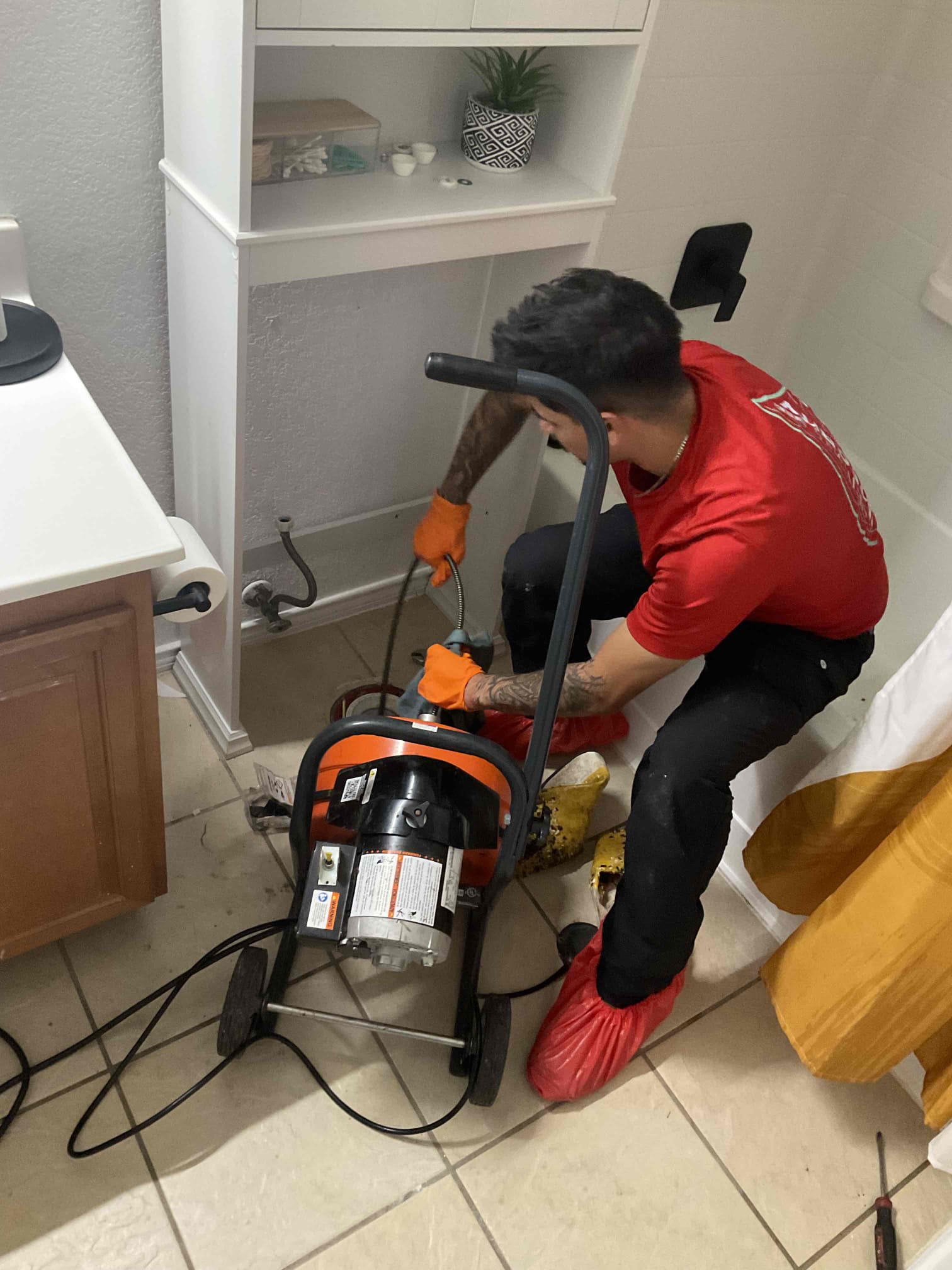 - Attempt to pop clog in front yard due to water being held in sewer line.

No warranty on cable

Successfully popped clog and water went down.

Gave estimates for camera inspection due to pulling back mud on sewer machine customer is going to speak with his girl , not really interested at this time.

He does understand there is a bigger issue that can clog sewer again very quickly.