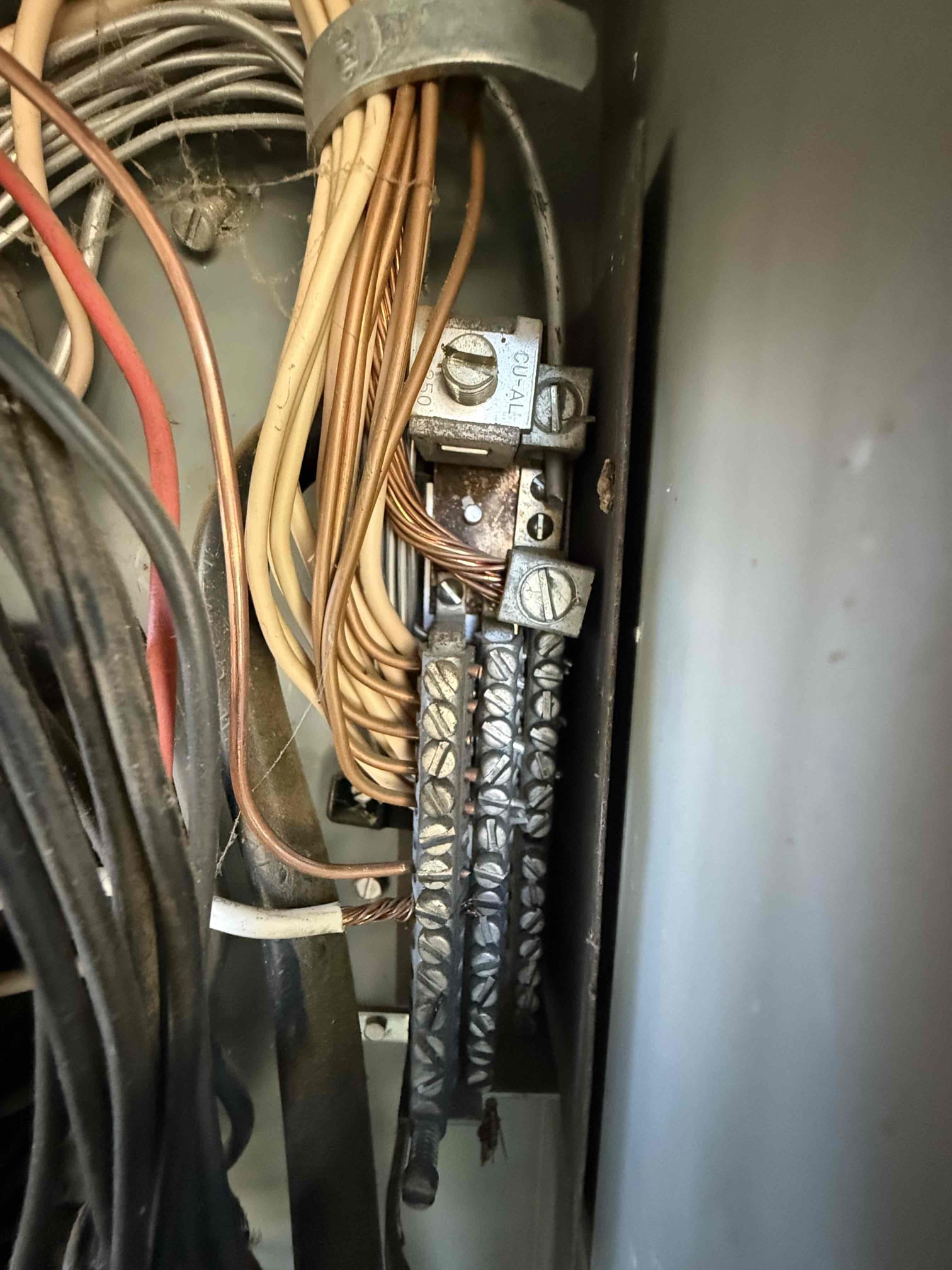 Customer was having issues with a bedroom, not working and had no power in the bedroom. Found in the panel that there was a burnt aluminum wire and had to Fix connection on breaker and replace ge breaker and pigtail from aluminum to copper. Installed new breaker and everything cut on with no issues and 5 year warranty only on breaker. Holly advised that customer gets plugged pigtailed and electrical panel replaced due to it being old and outdated and neutral bar being burnt up and they’re still having aluminum connections. Explain to customer what we would have to do per city to replace electrical panel.