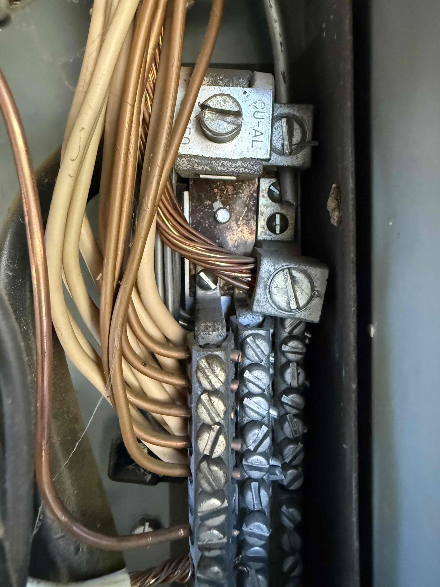 Customer was having issues with a bedroom, not working and had no power in the bedroom. Found in the panel that there was a burnt aluminum wire and had to Fix connection on breaker and replace ge breaker and pigtail from aluminum to copper. Installed new breaker and everything cut on with no issues and 5 year warranty only on breaker. Holly advised that customer gets plugged pigtailed and electrical panel replaced due to it being old and outdated and neutral bar being burnt up and they’re still having aluminum connections. Explain to customer what we would have to do per city to replace electrical panel.